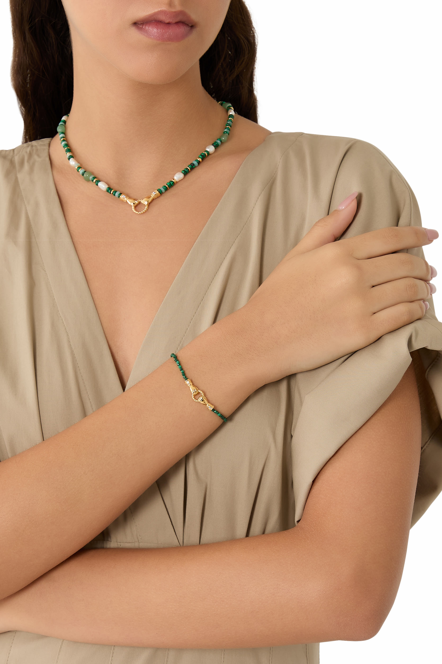 Harris Reed in Good Hands Beaded Gemstone Necklace