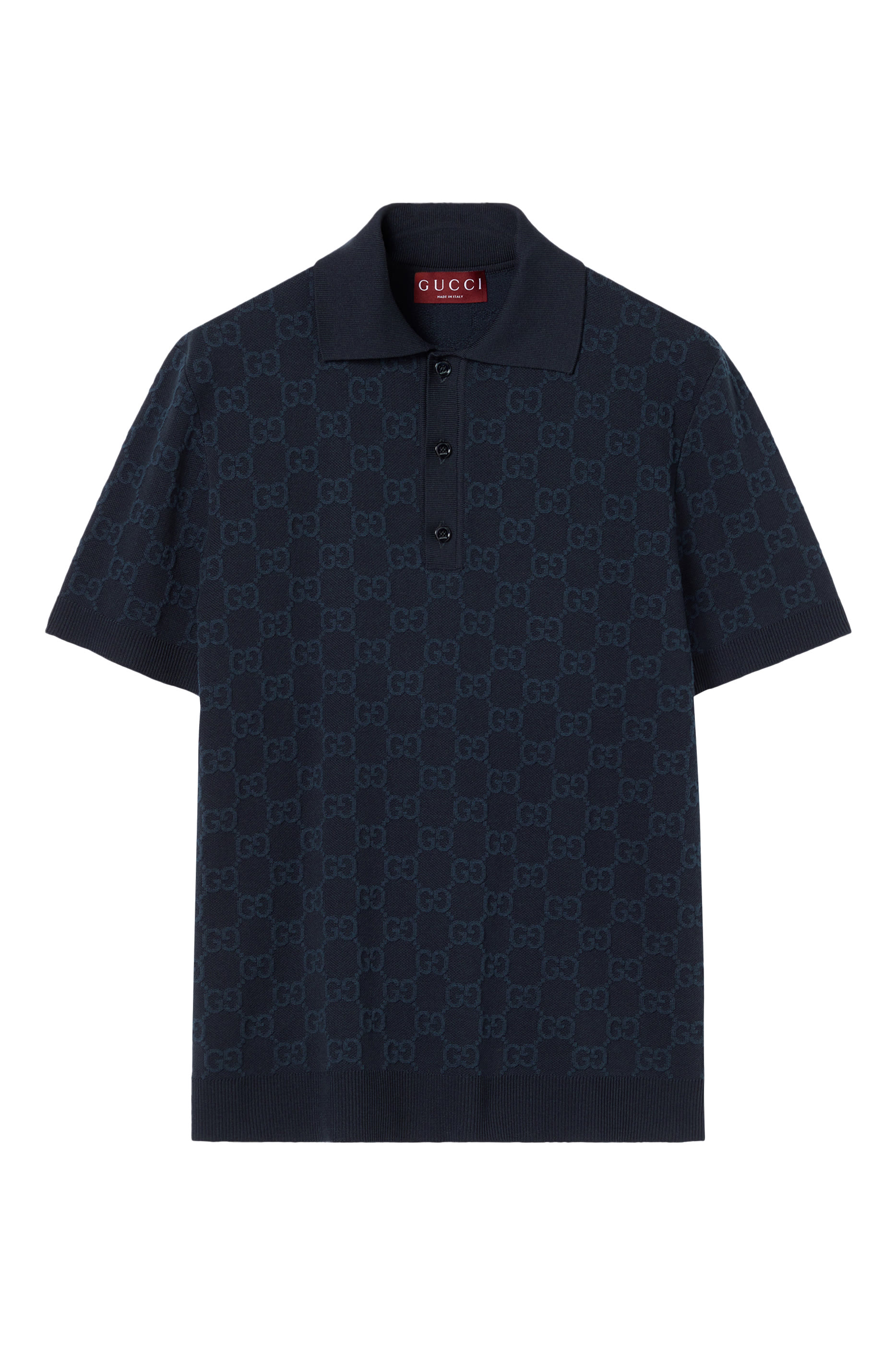  GG Cotton Silk Jacquard Polo Shirt