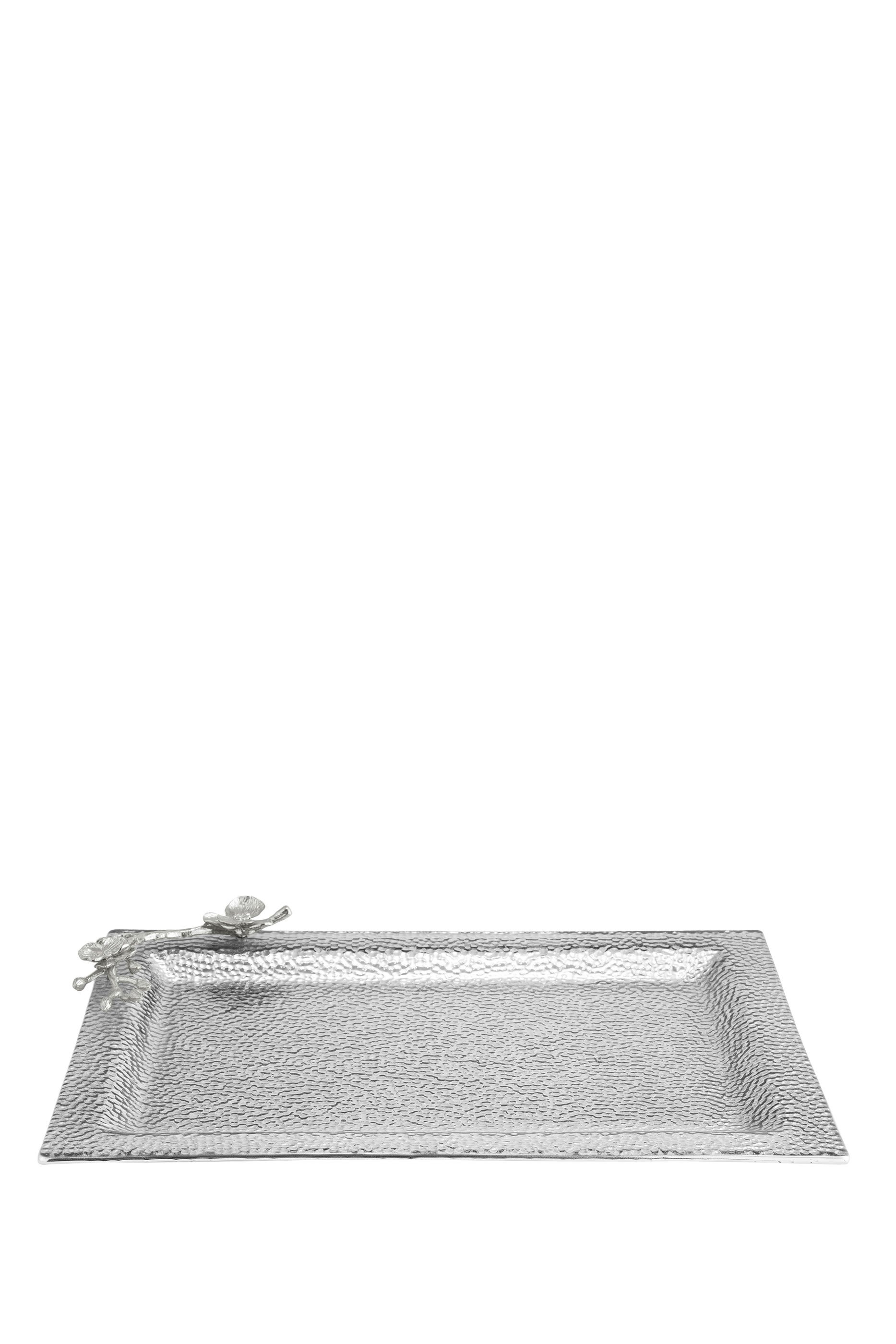 White Orchid Large Glass Tray