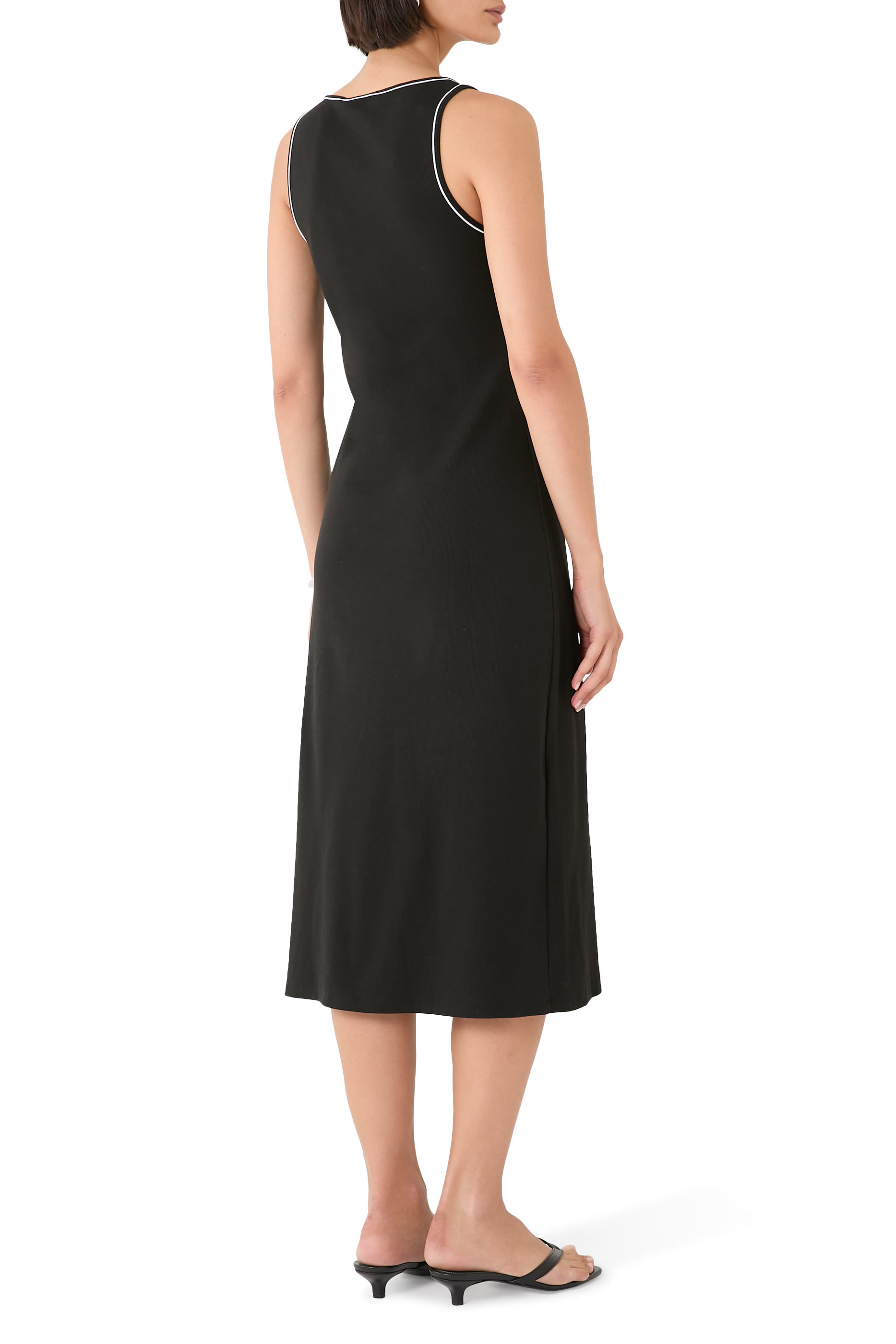 Rib Tank Dress with Contrast Trim
