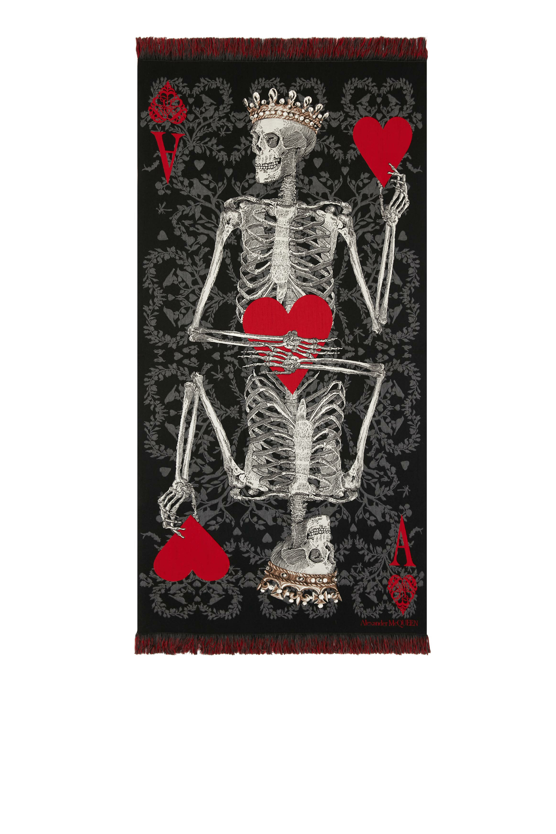 Queens of Hearts Skeleton Scarf