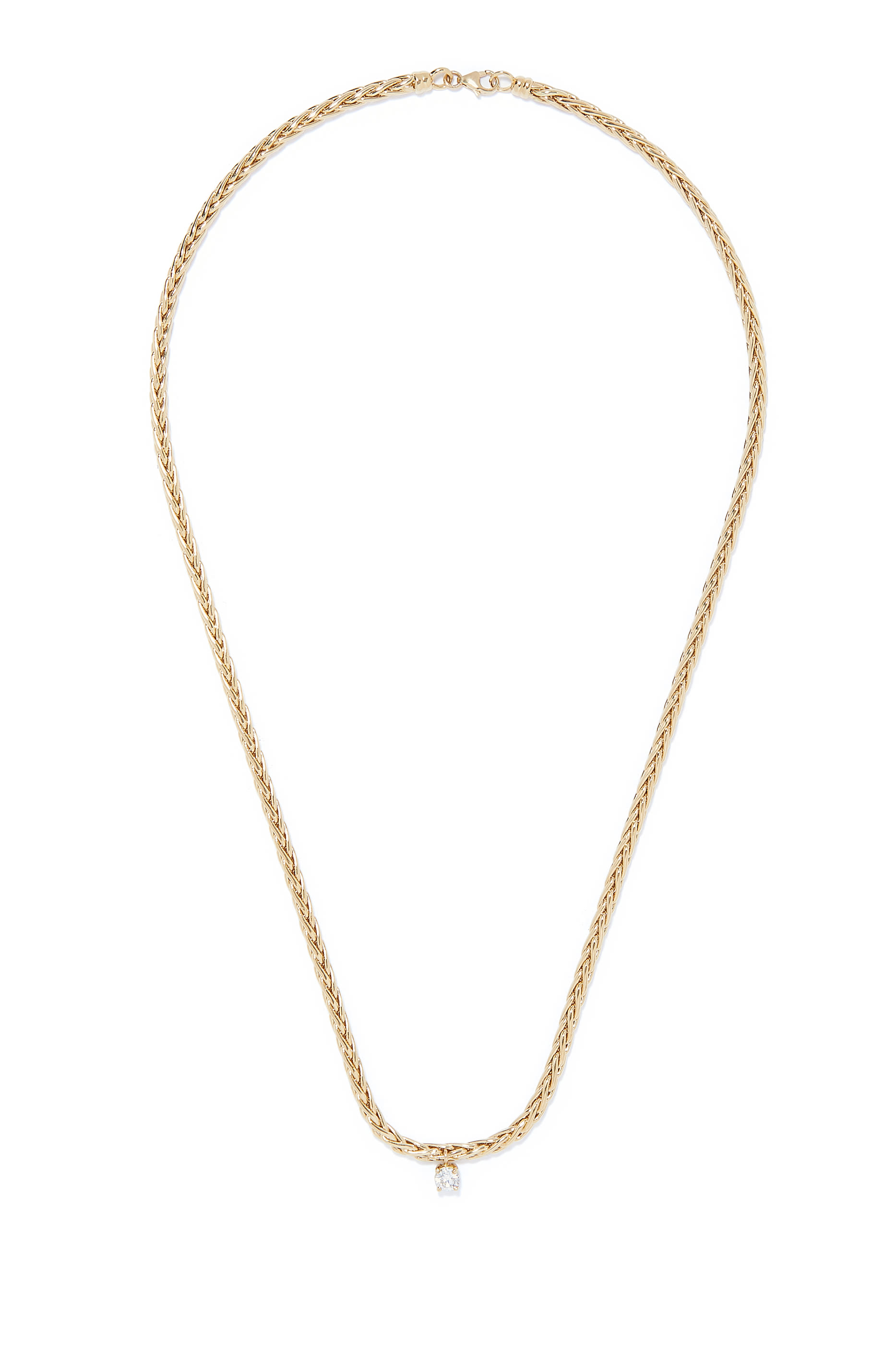 Collier Palmier Floating Diamant Necklace, 18K Yellow Gold & Diamond