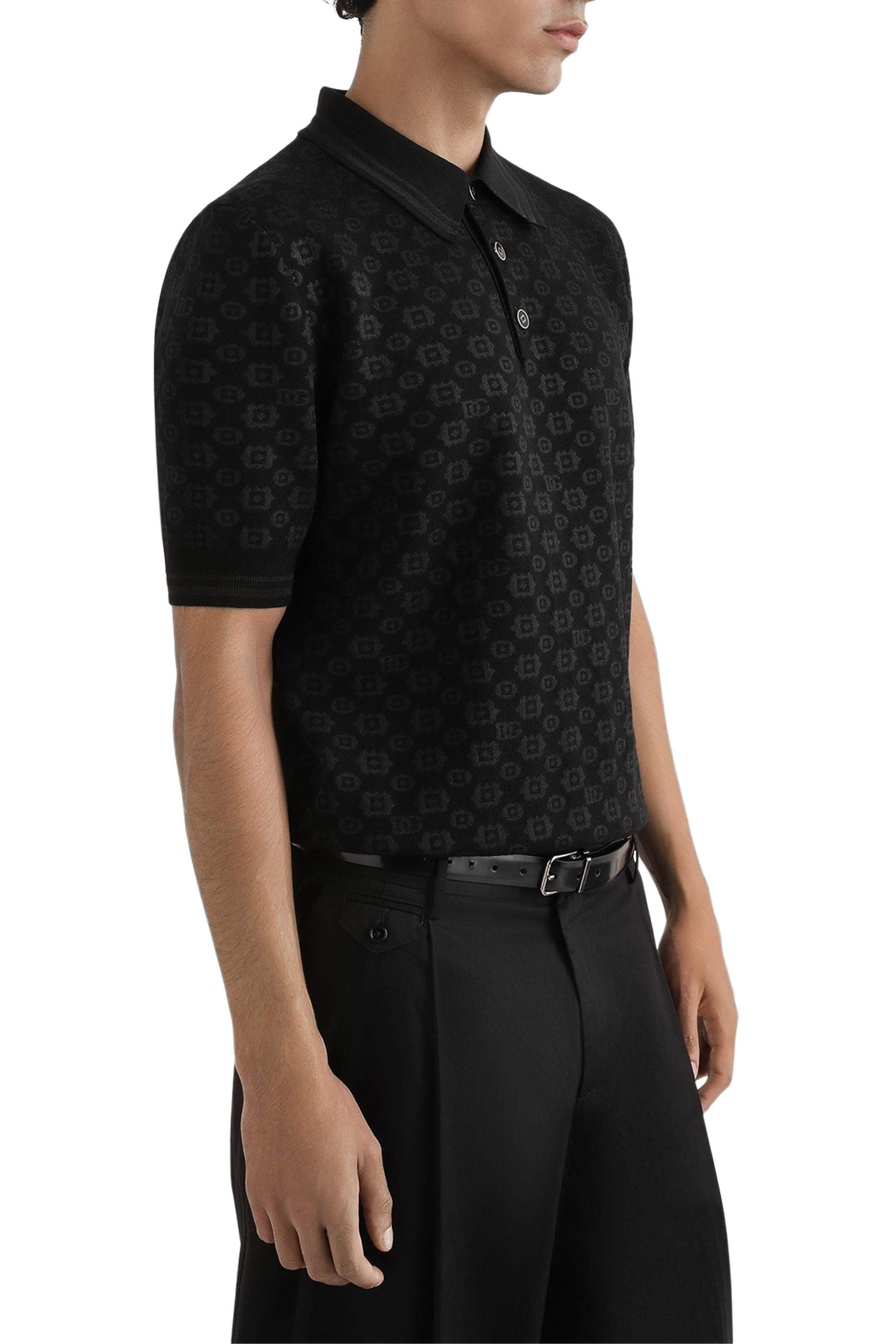 Micro-Dot Stitch Polo Shirt