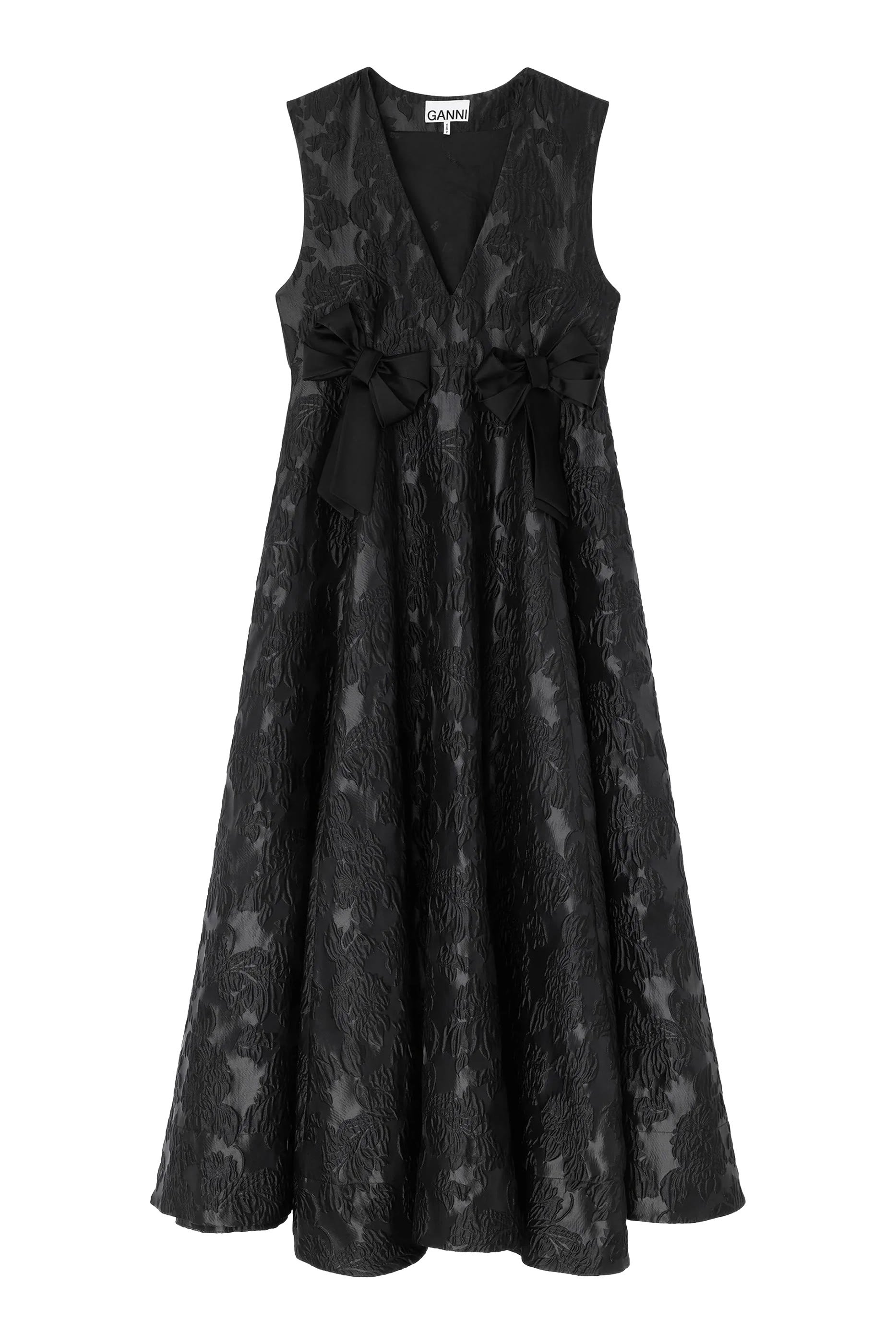  Satin Cloqu&eacute; Long Dress 