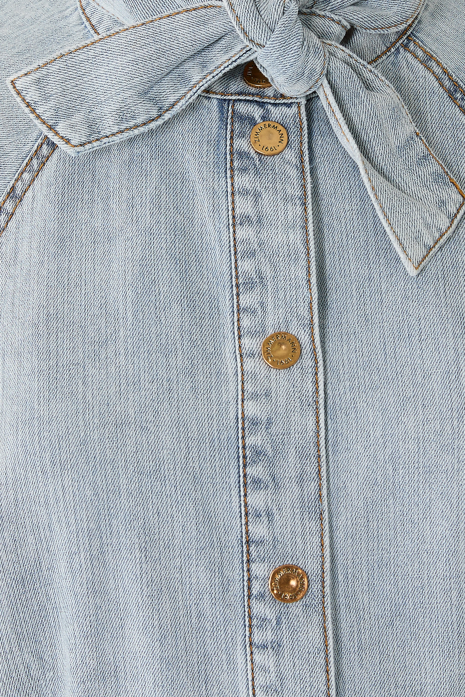 Denim Tie Neck Shirt