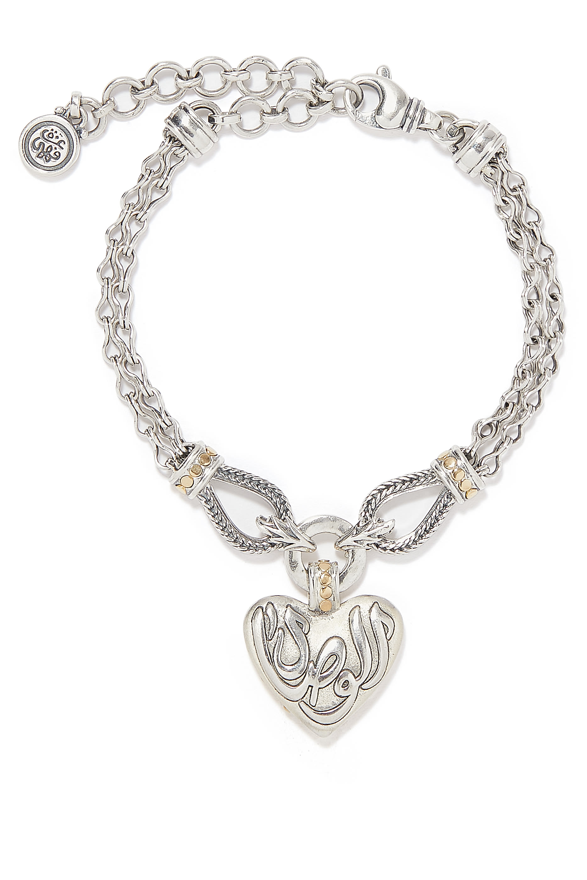 Fallahy Heart Bracelet, 18k Yellow Gold & Sterling Silver