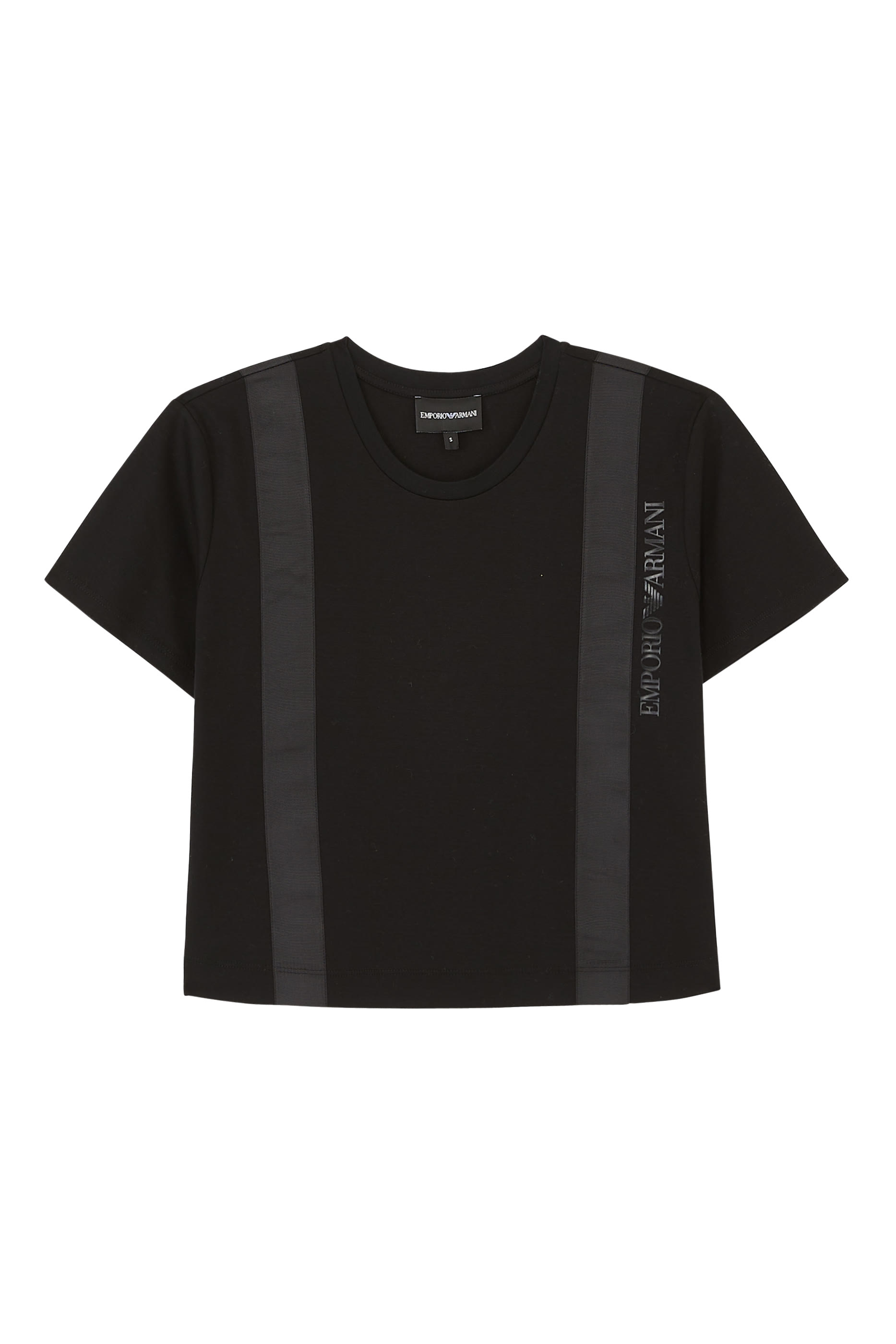 Logo Grosgrain Crop T-Shirt