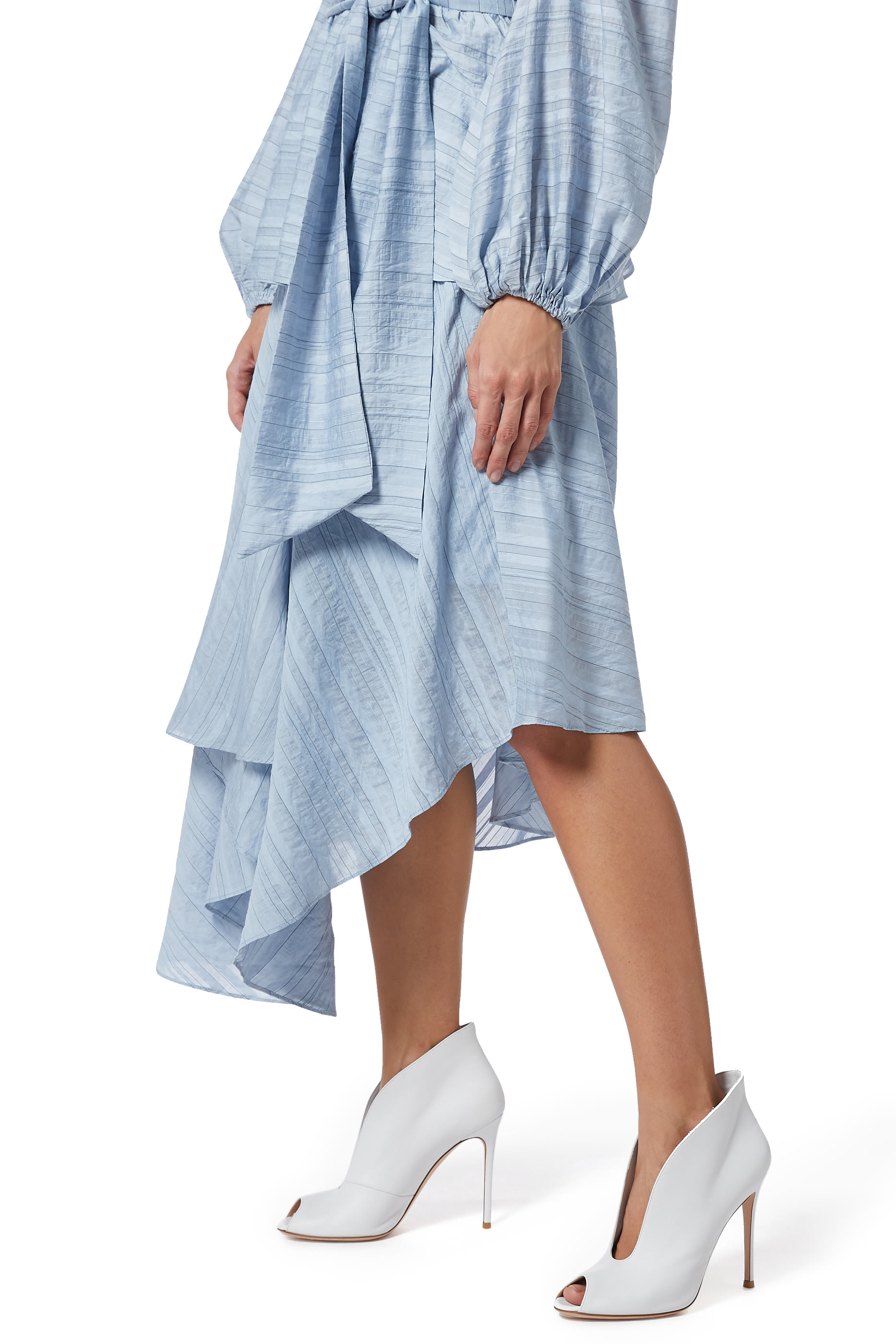 White Leather Vamp Booties