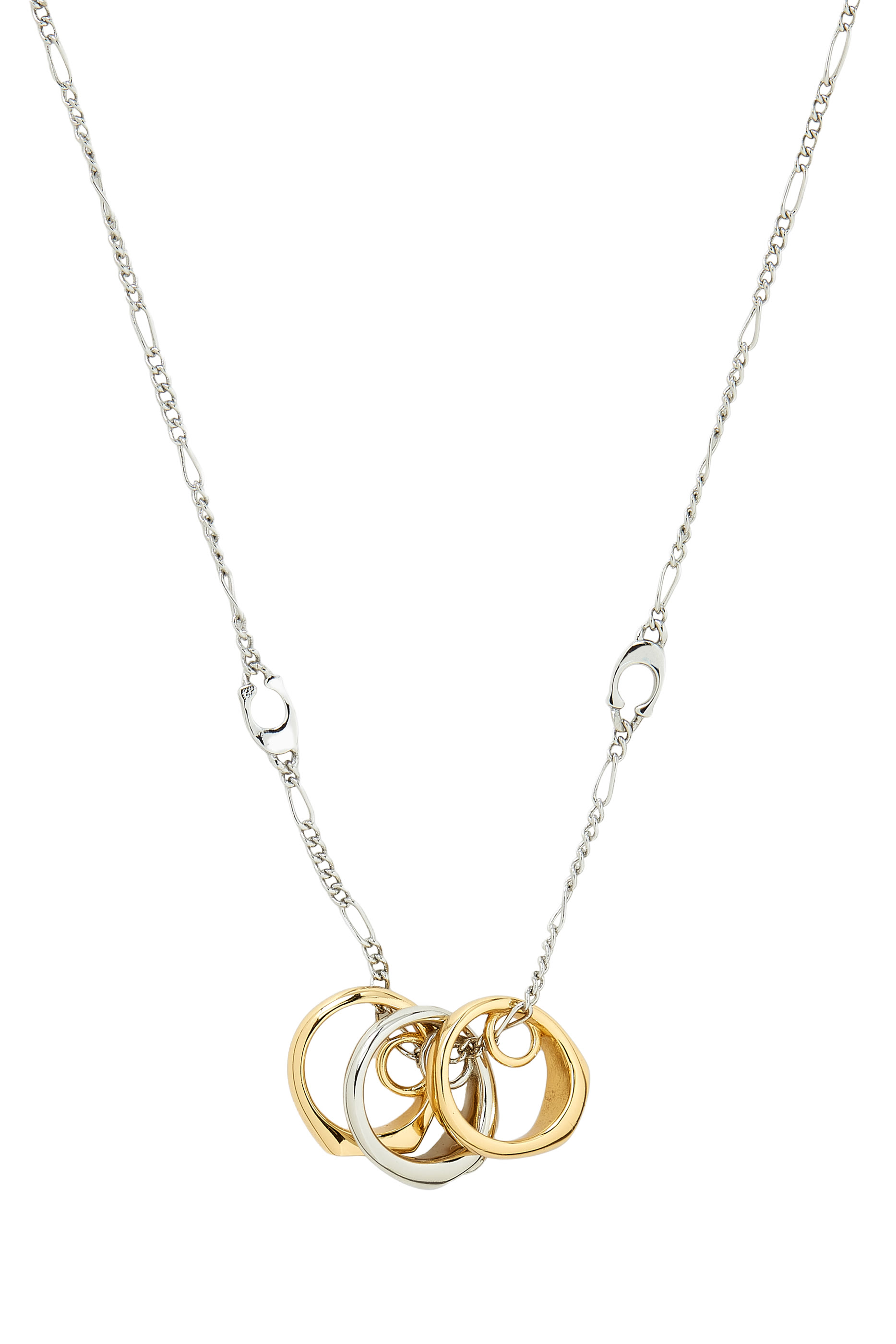 Signet Ring Rondell Pendant Necklace, Plated Brass