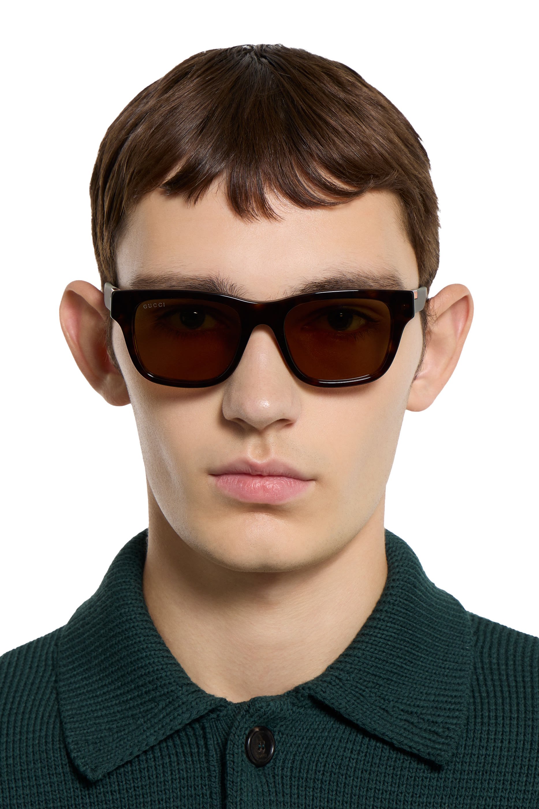Logo Tortoiseshell Square Frame Sunglasses
