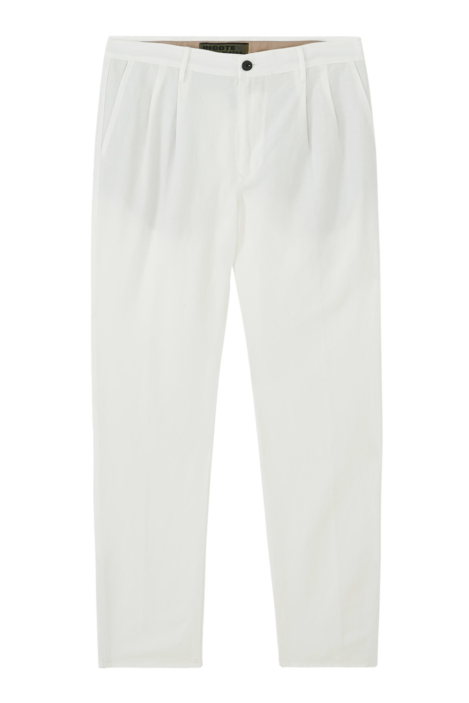 Incotex Tapered Fit Pleated Linen Slacks