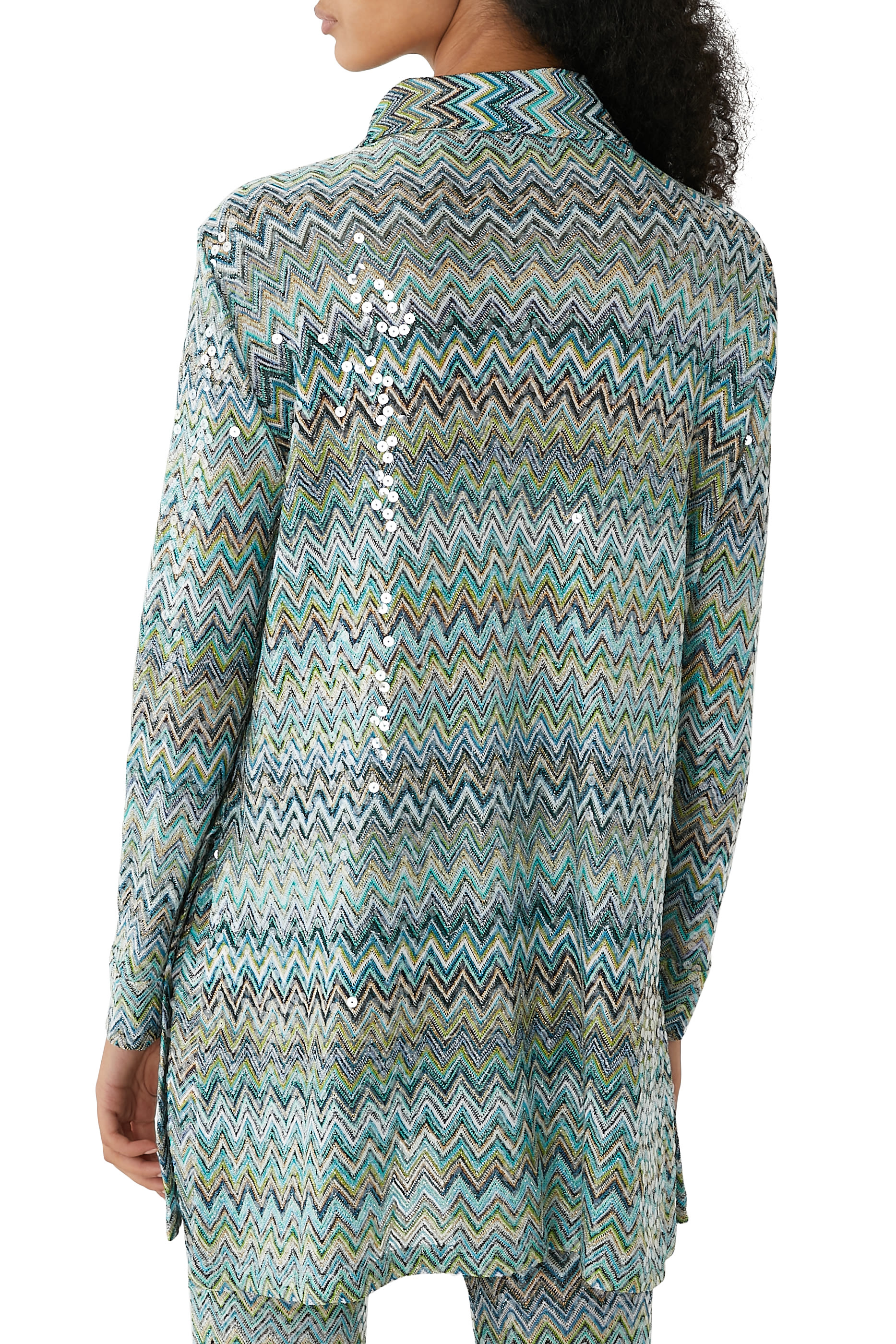 Exclusive Mare Chevron Raschel Sequinned Shirt