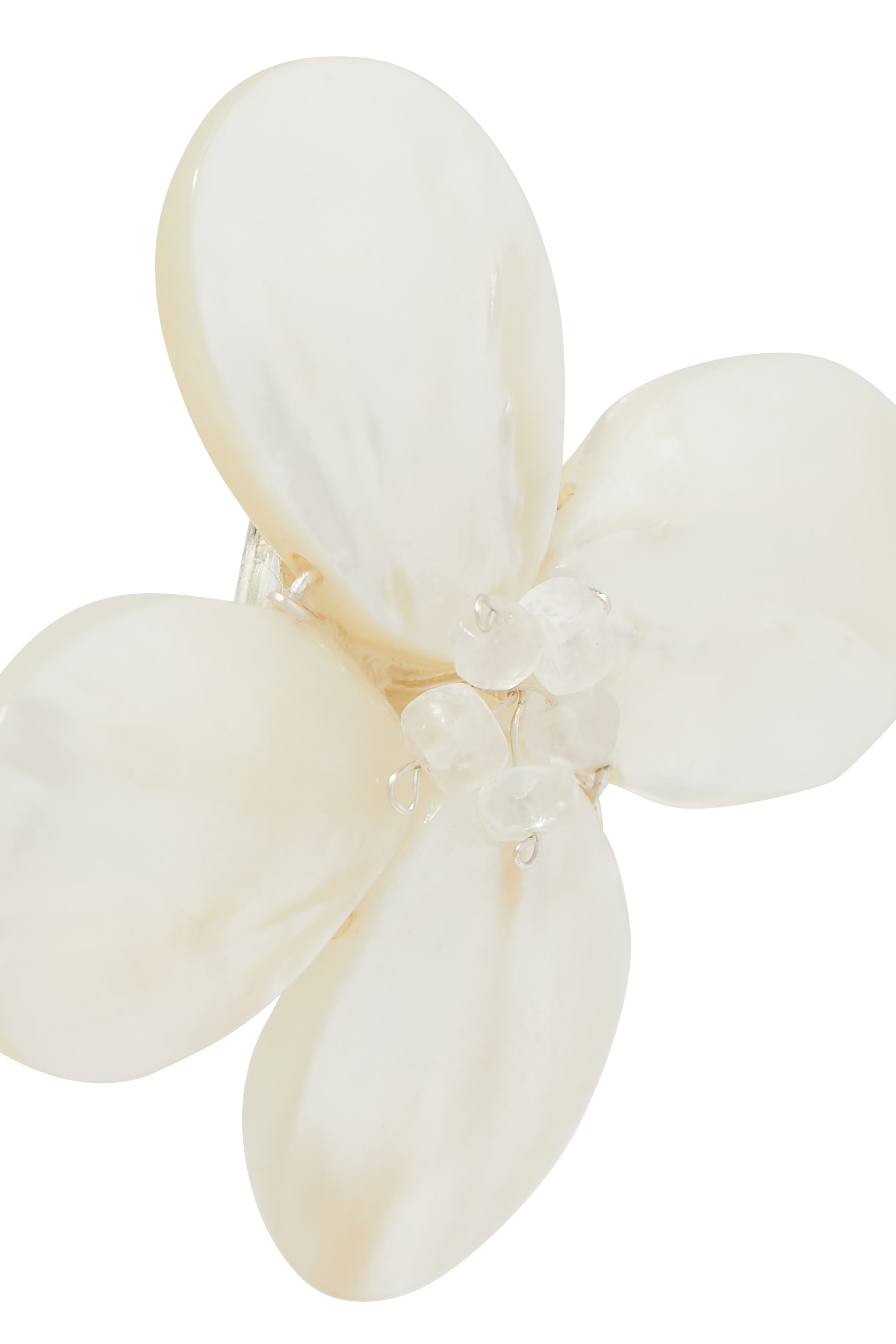 Coquina Earrings, Sterling Silver & Mother of Pearl Petals