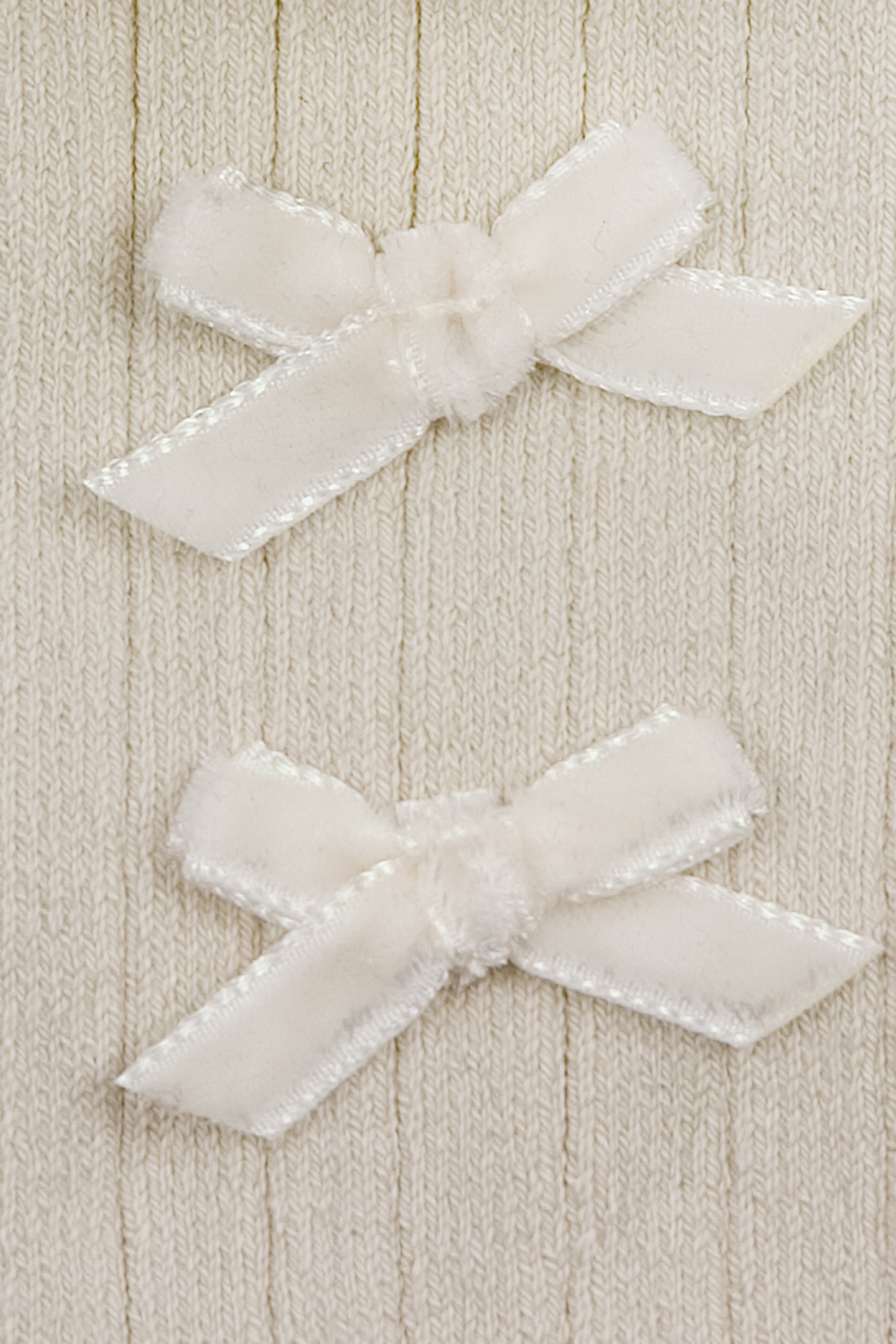 Kids Hortense Ribbed Knee-high Socks with Velvel Bows