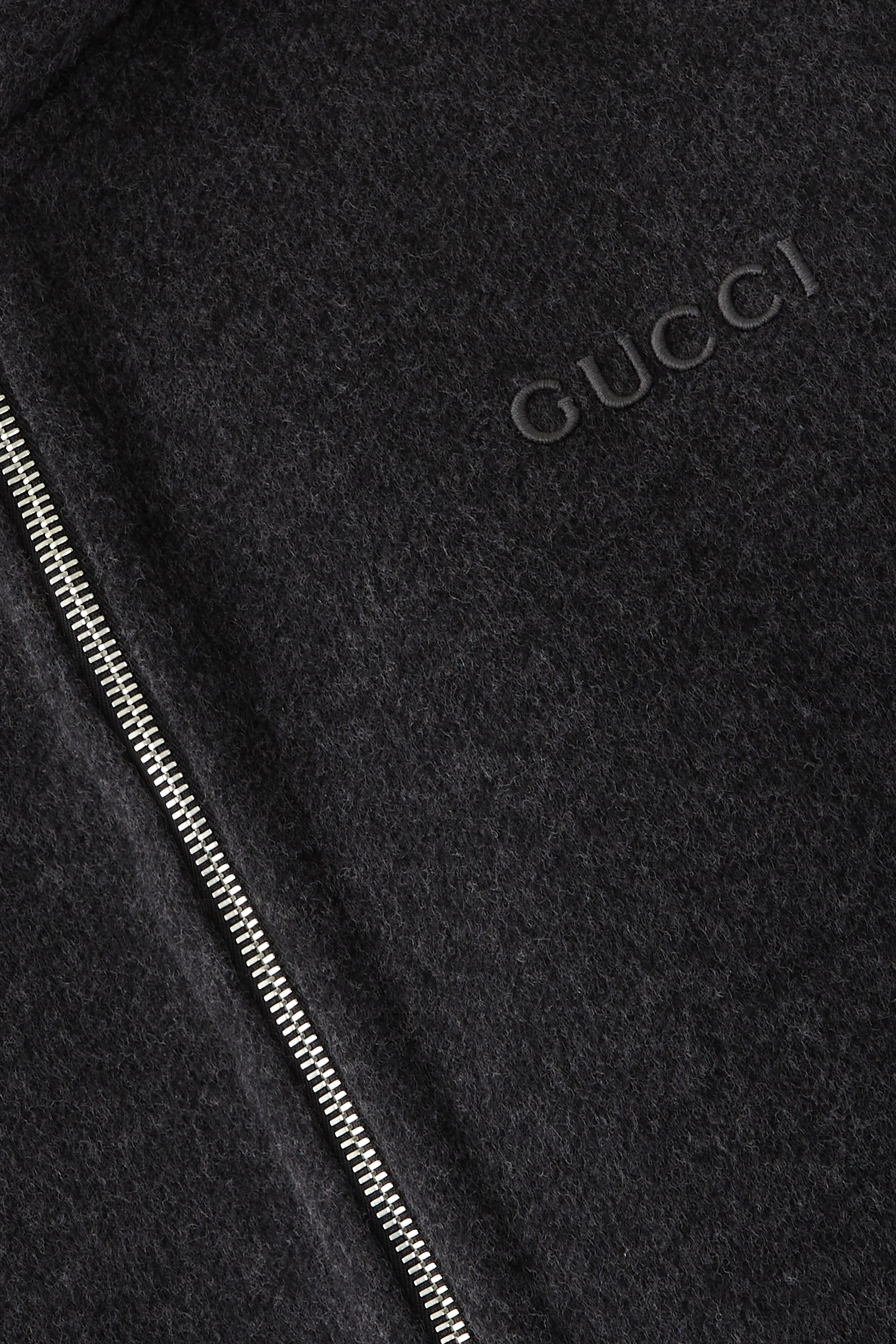 Embroidered Wool and Silk Hooded Jacket