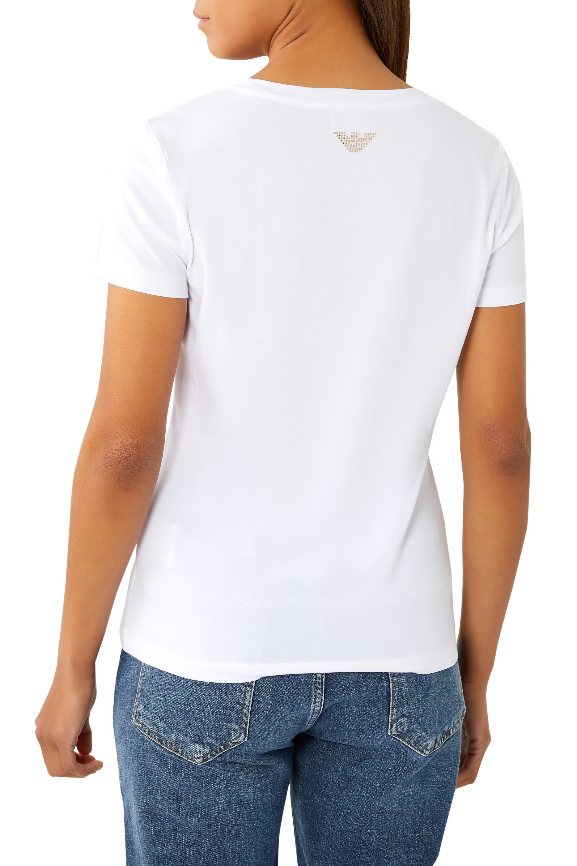 Rhinestone Embellished Logo T-Shirt