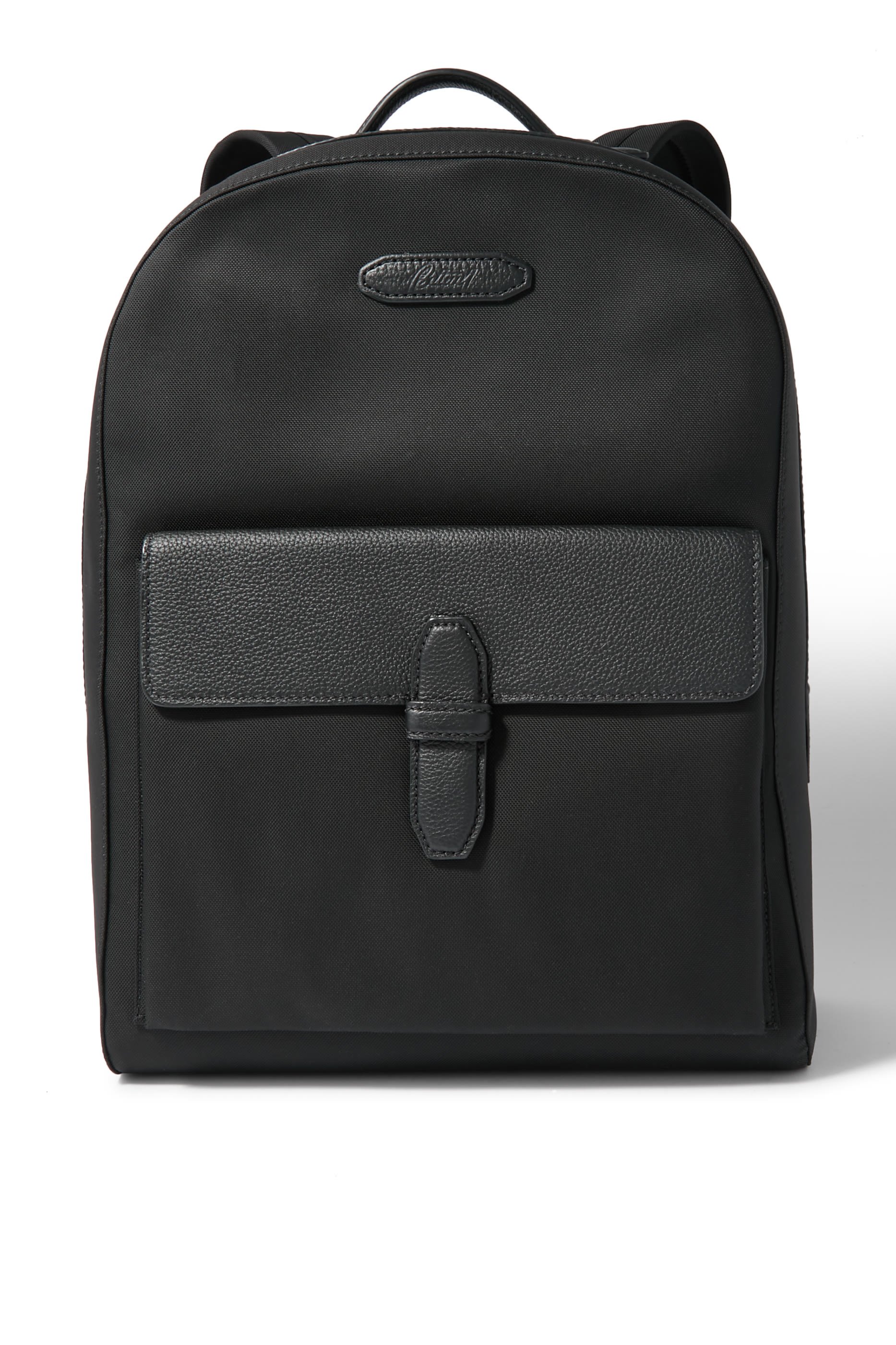 Nylon and Grained Leather Backpack
