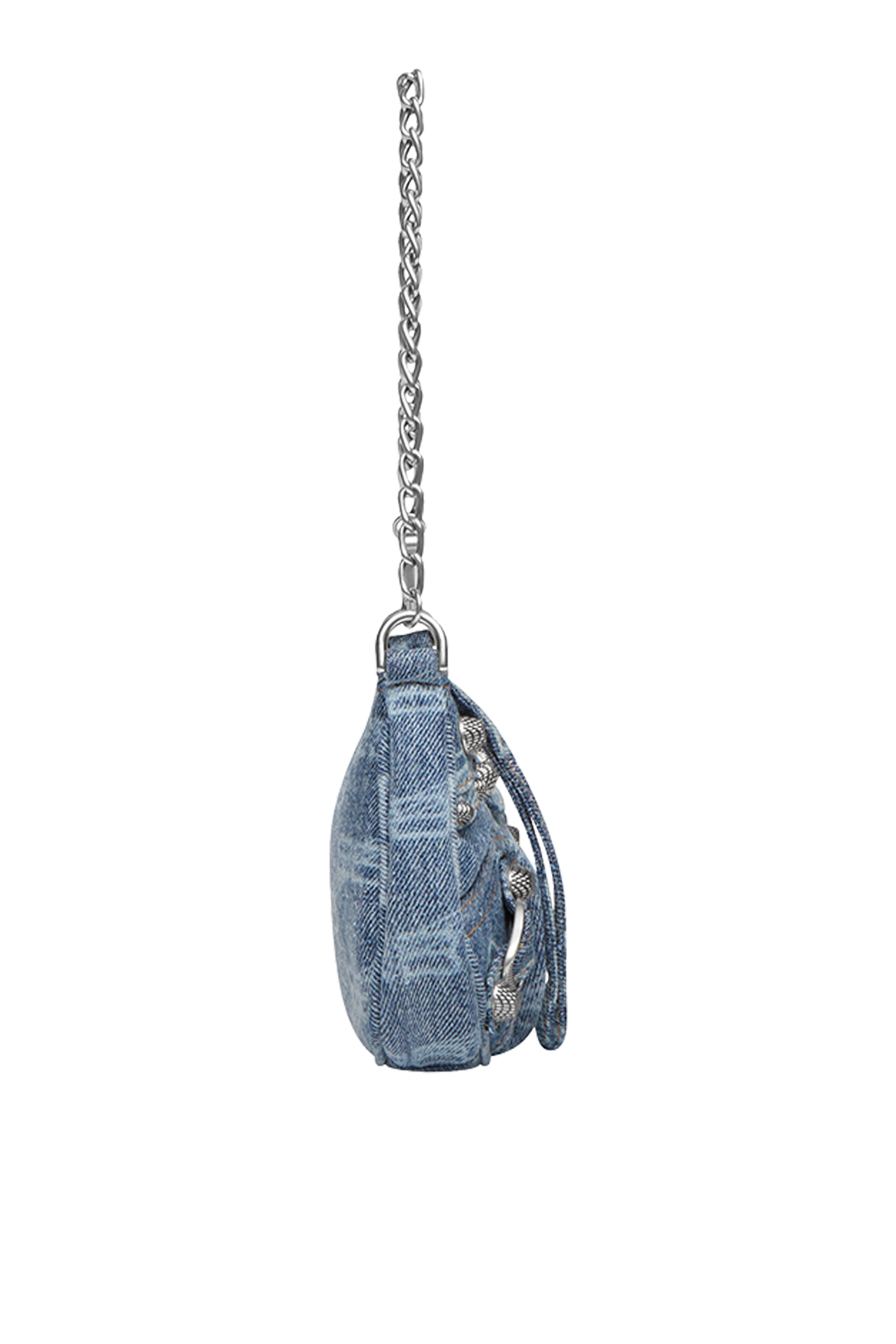 Le Cagole Denim Mini Purse With Chain