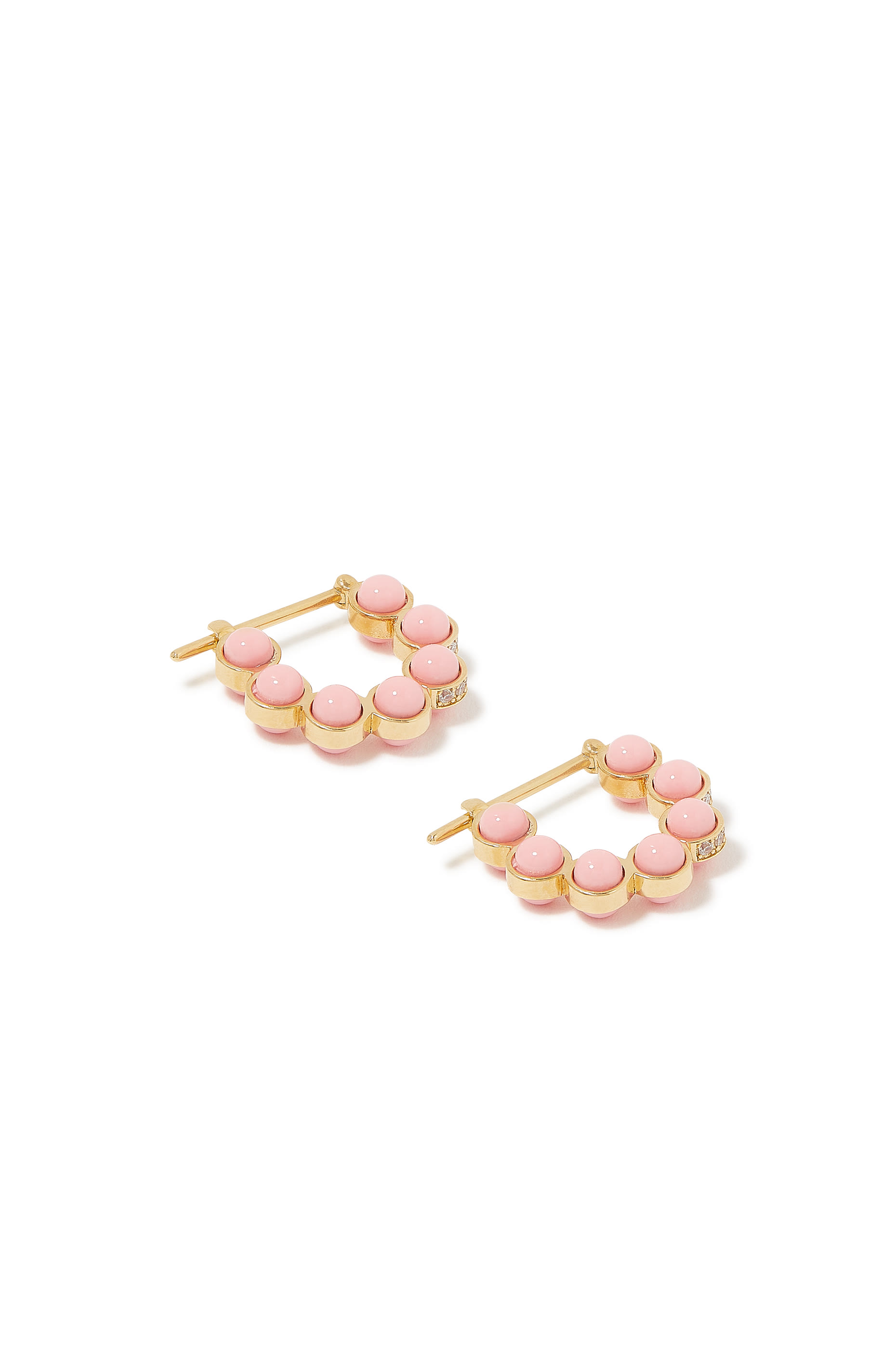 Atoms Hoop Earrings, 18k Yellow Gold & Diamonds, Enamel