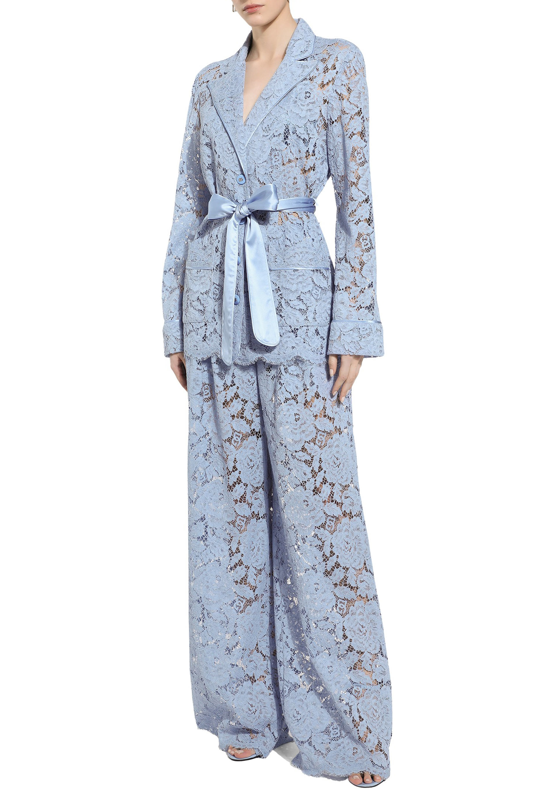 Floral Cordonetto Lace Pajama Shirt