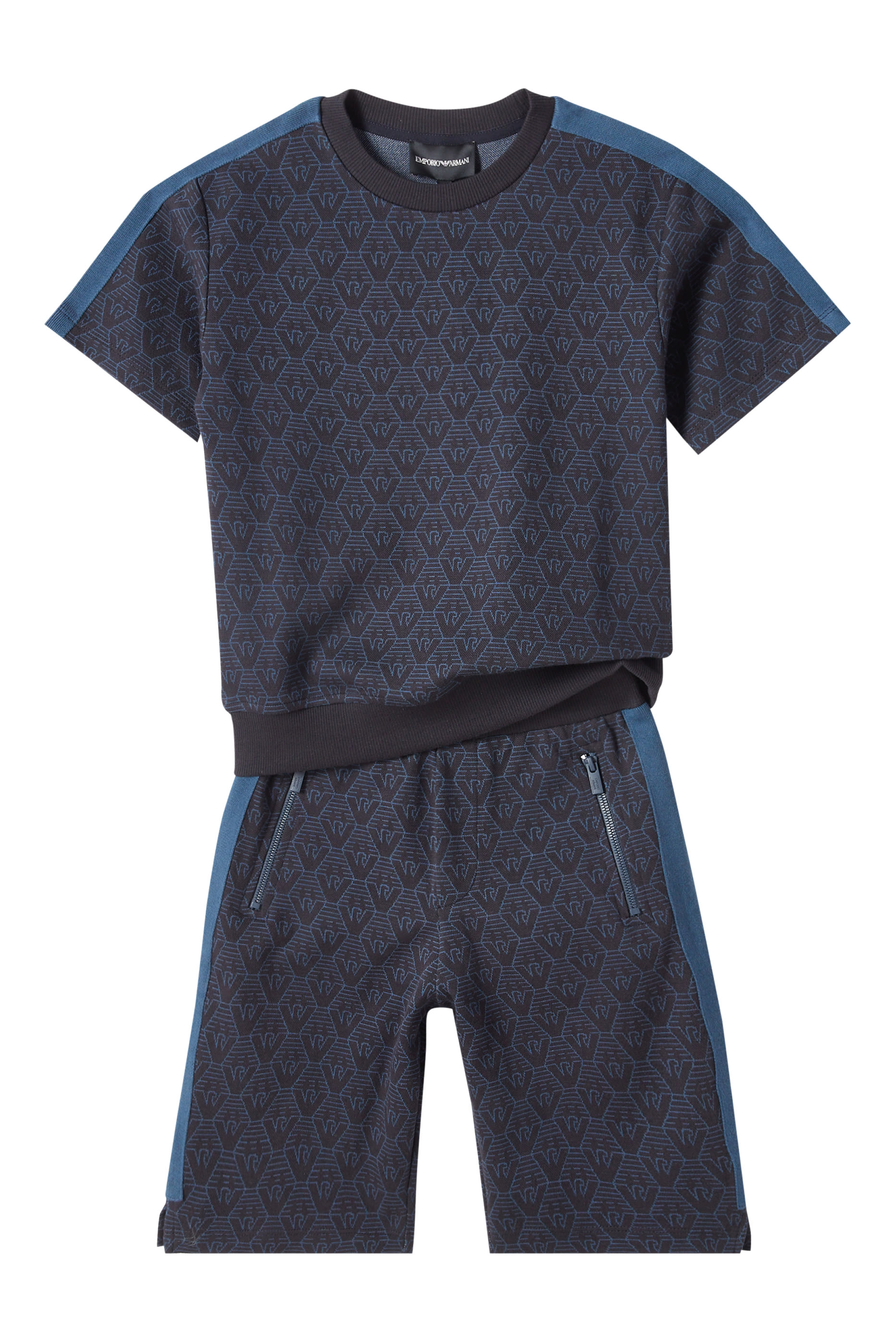 Kids All-Over Eagle Logo Jacquard Jersey T-Shirt