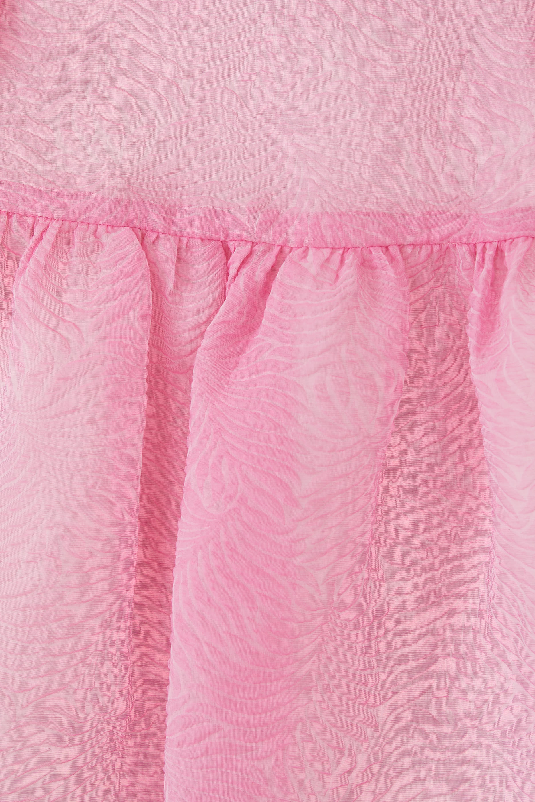 Kids Puff-Sleeve Textured Organza Dress