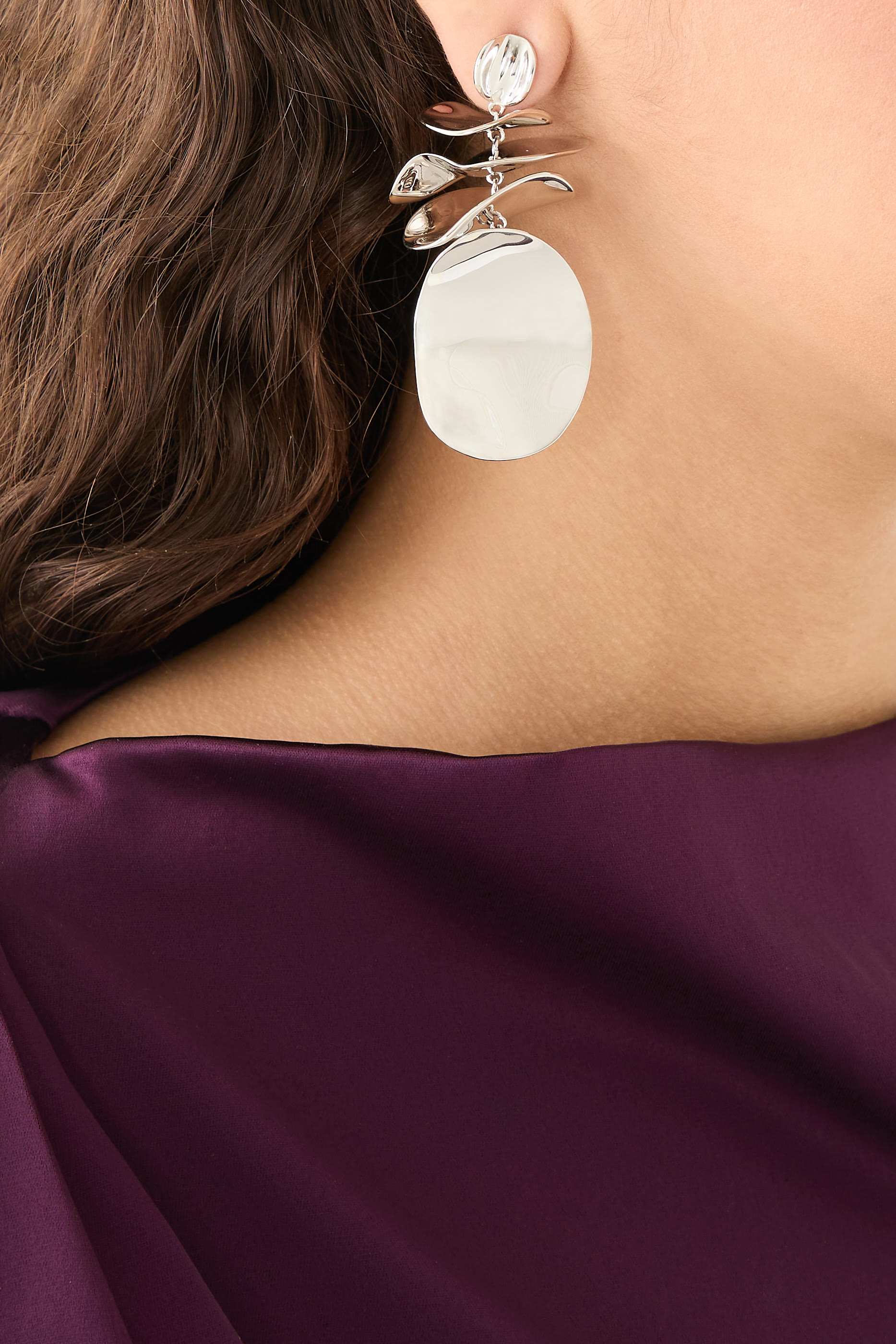 Snack Time Statement Earrings, Plated Metal, Titanium Posts & Cubic Zirconia