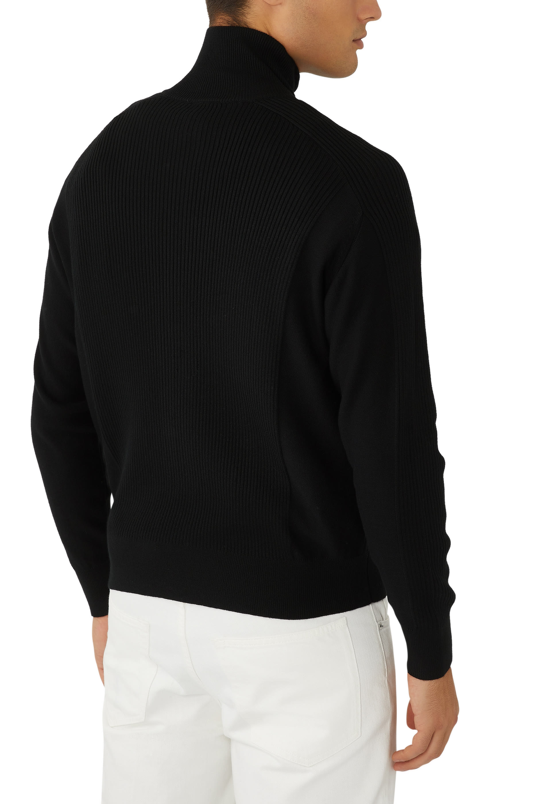 Grid Zip-Through Cardigan