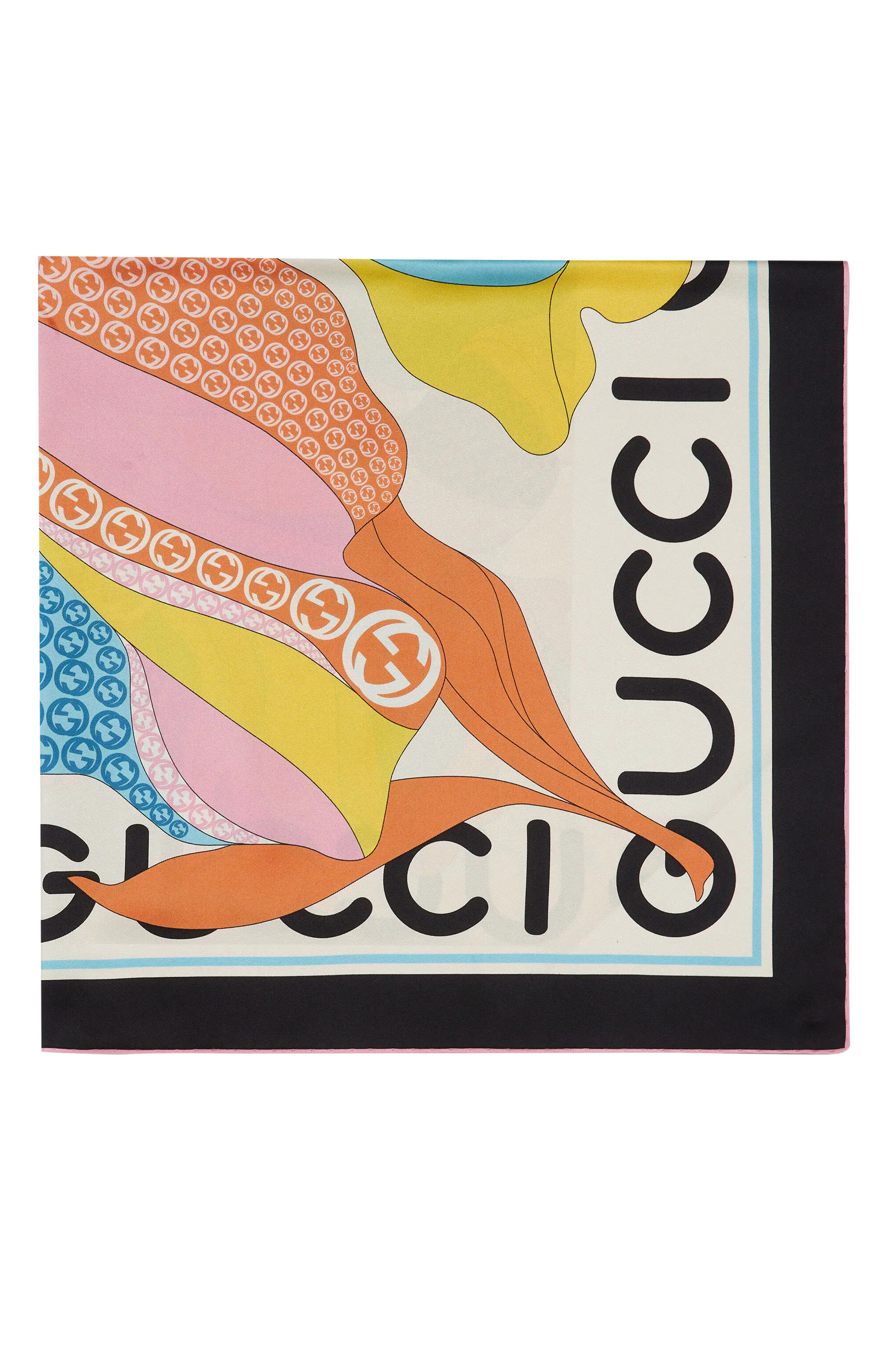 Maxi Flower Print Silk Scarf