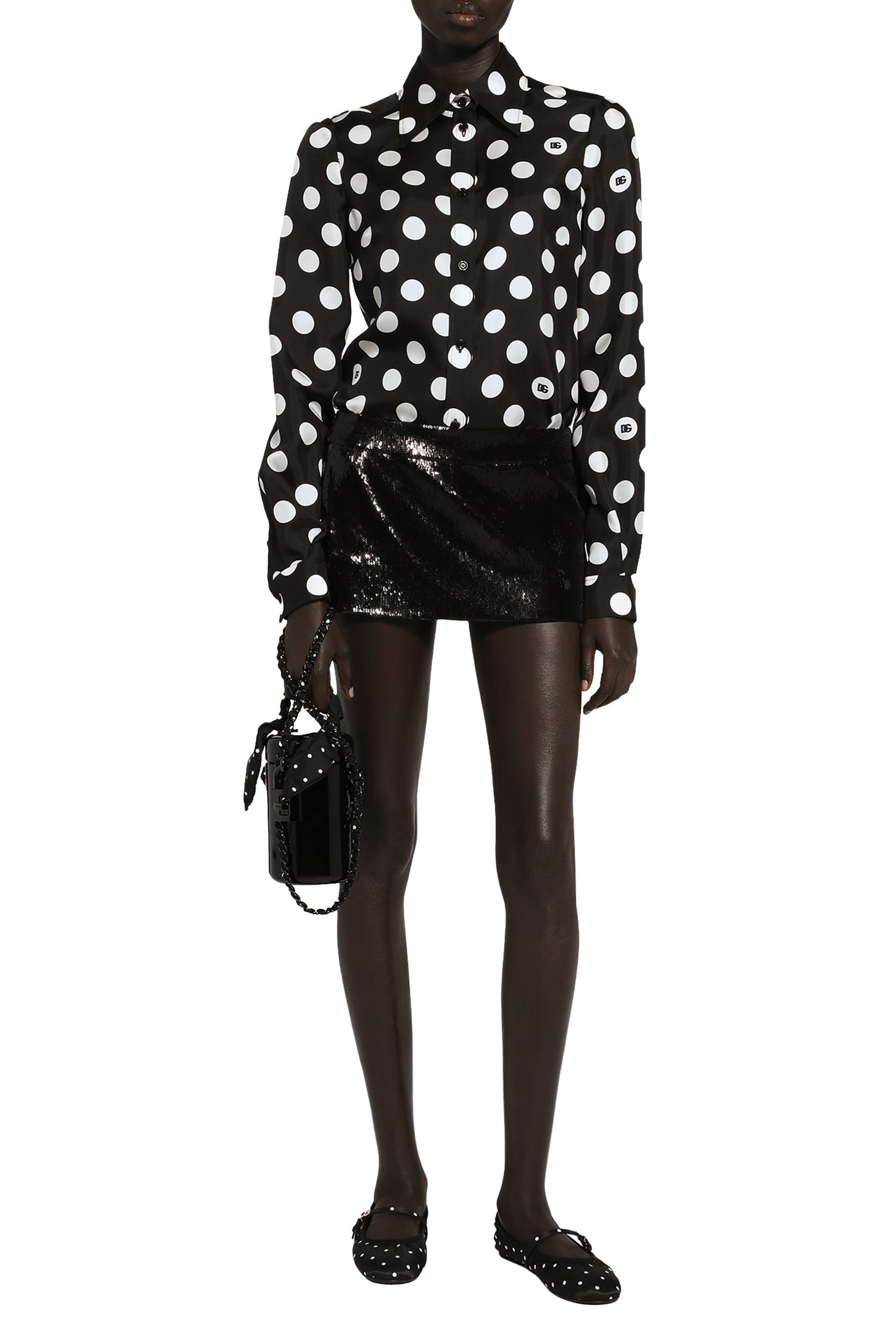 Polka-Dot Silk Twill Shirt