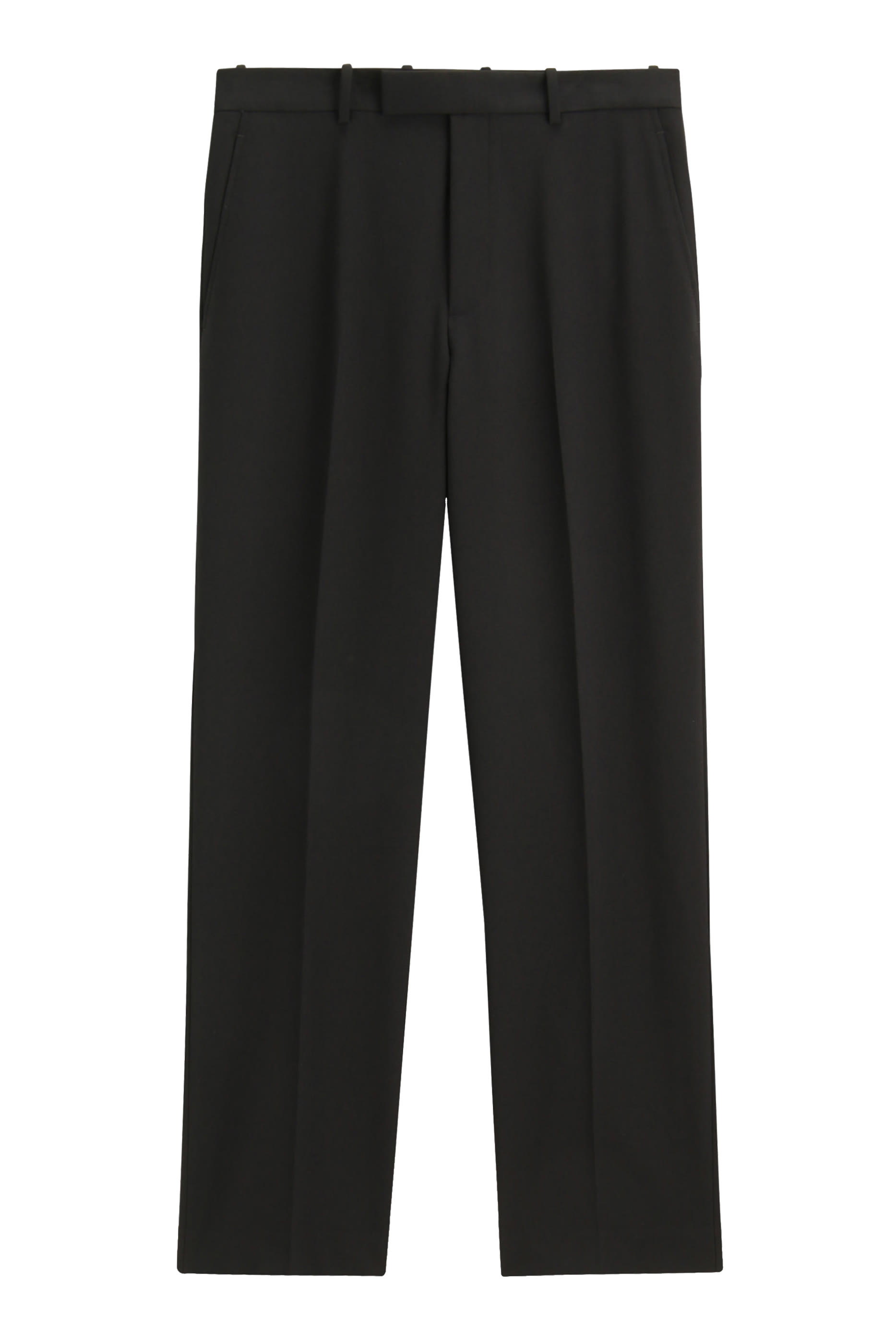 Wool-Blend Twill Straight Pants