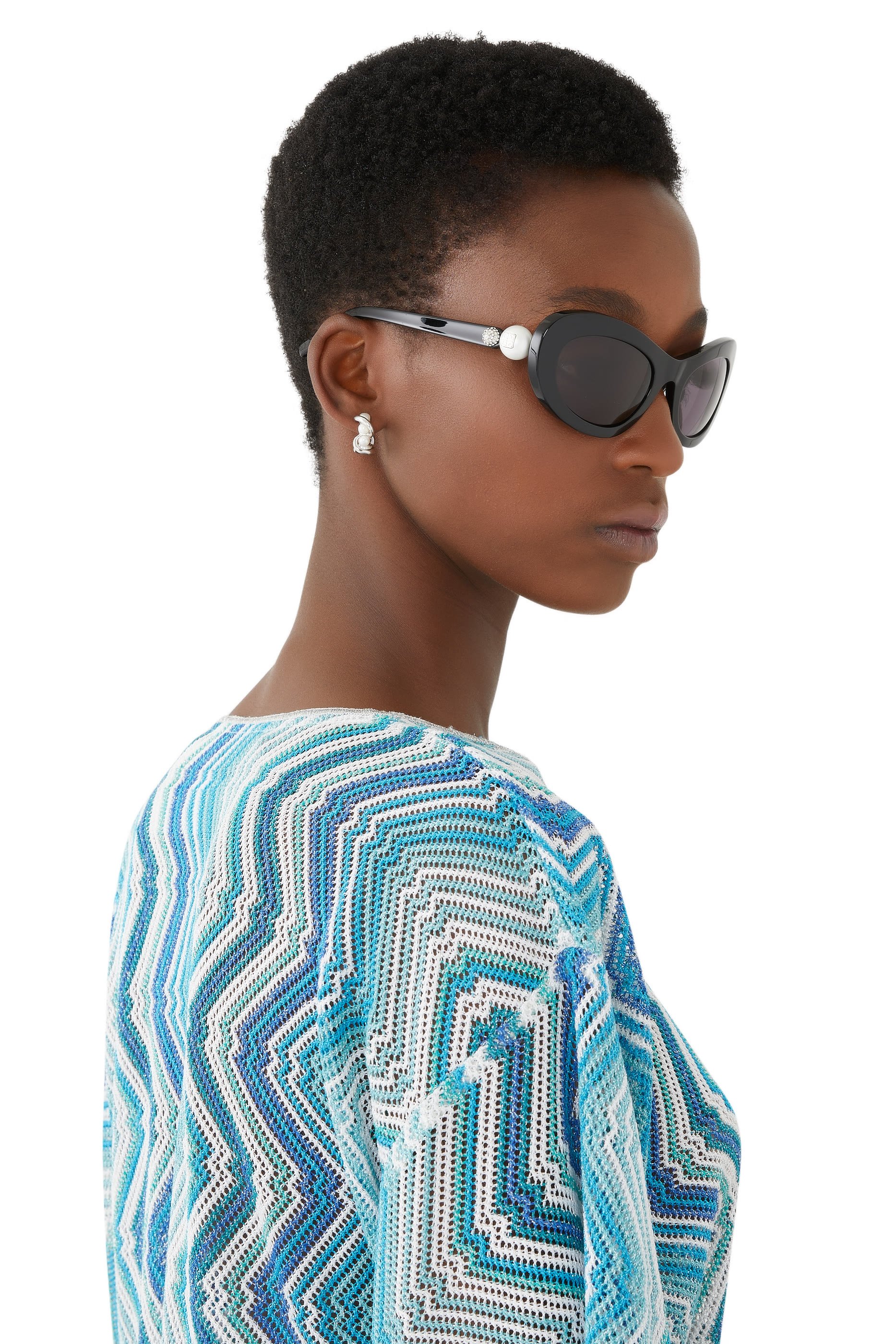 Pearl Oval Frame Sunglasses