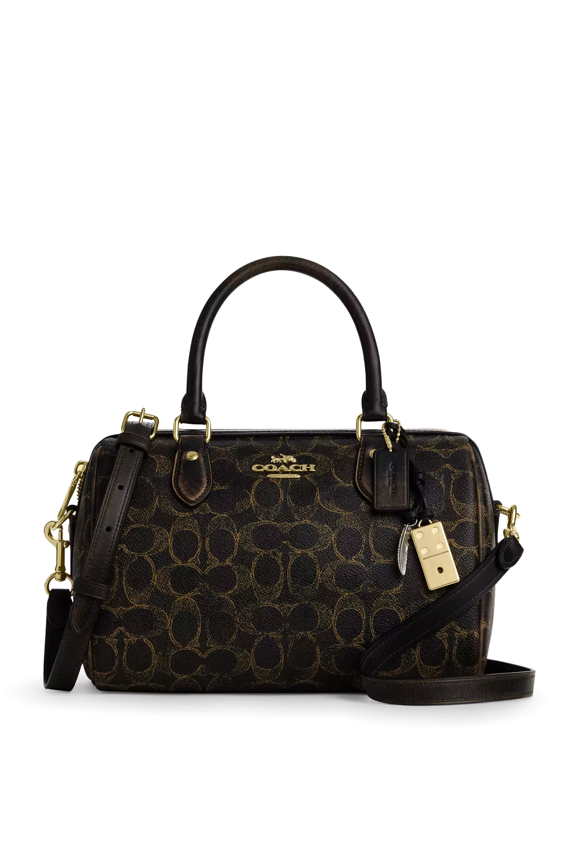 Rowan Satchel Bag in Loved Signature Canvas With Charms