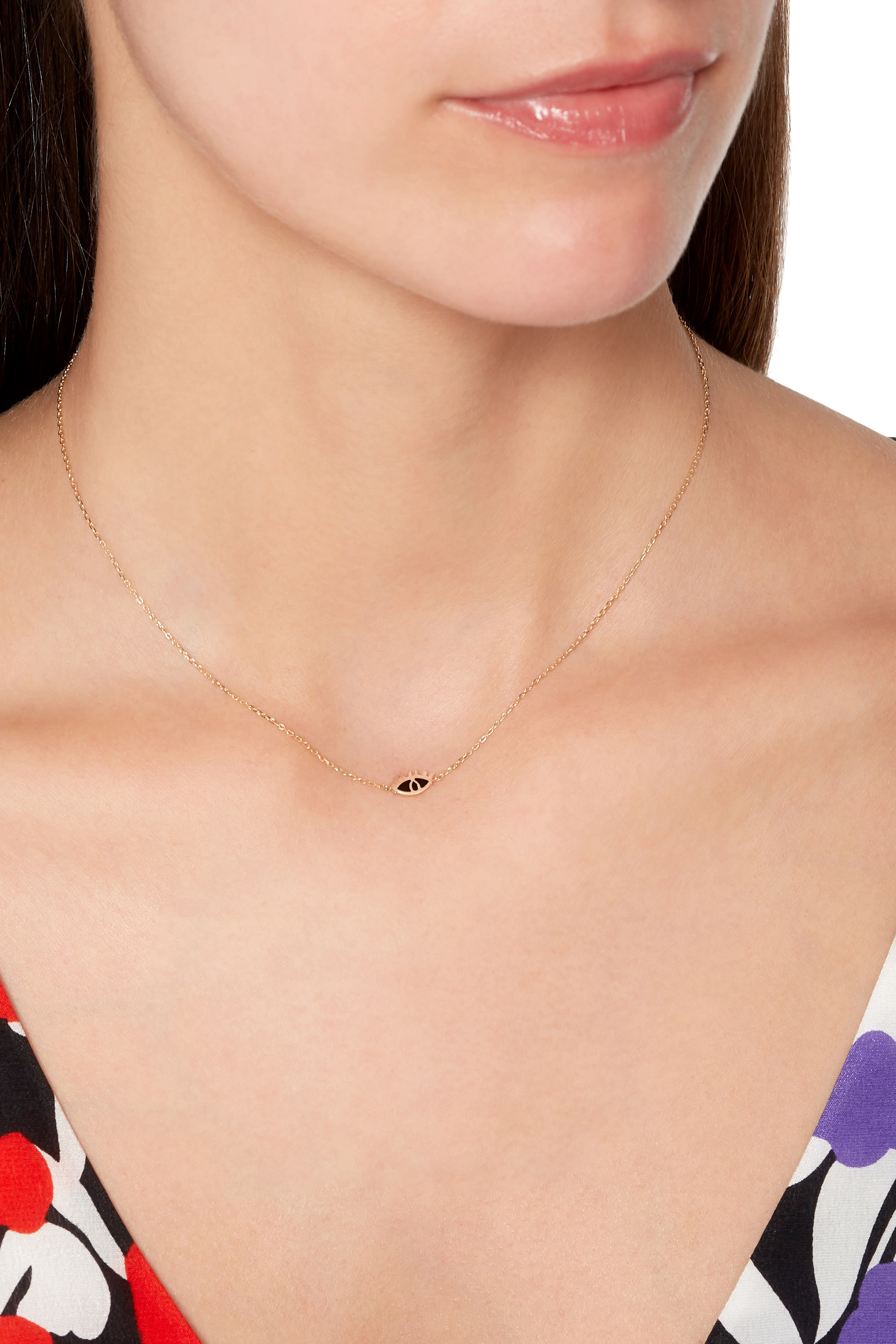 Yellow Gold Eye Necklace