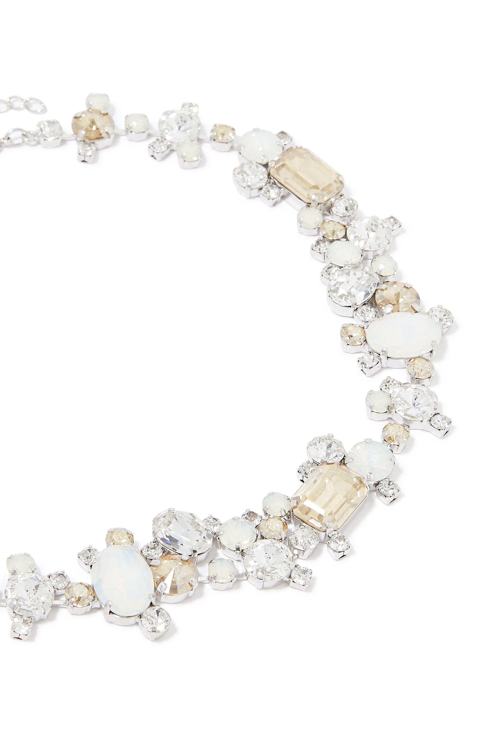 Noora Necklace, Rhodium-Plated Brass