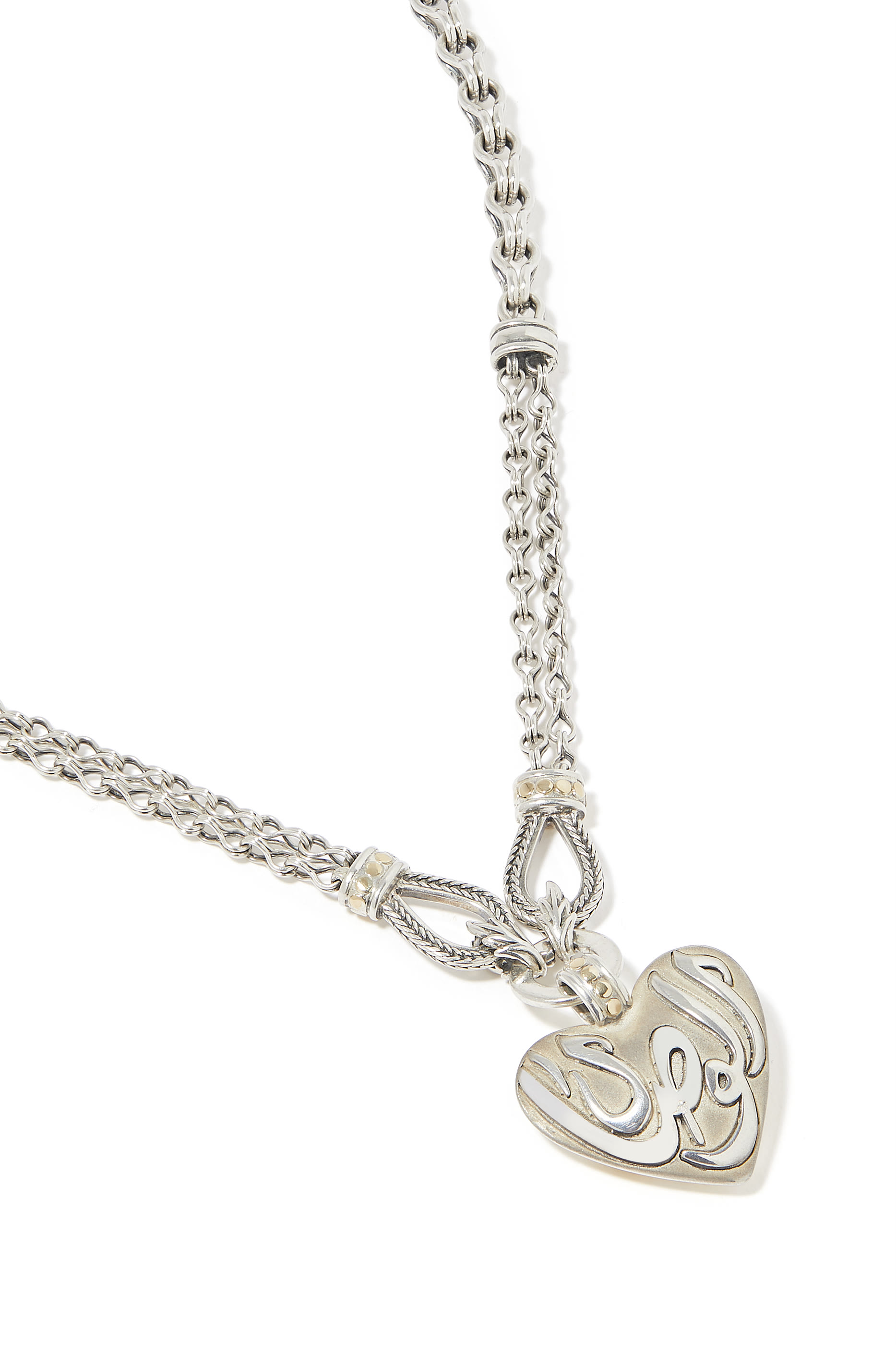 Fallahy Heart Necklace, 18k Yellow Gold & Sterling Silver