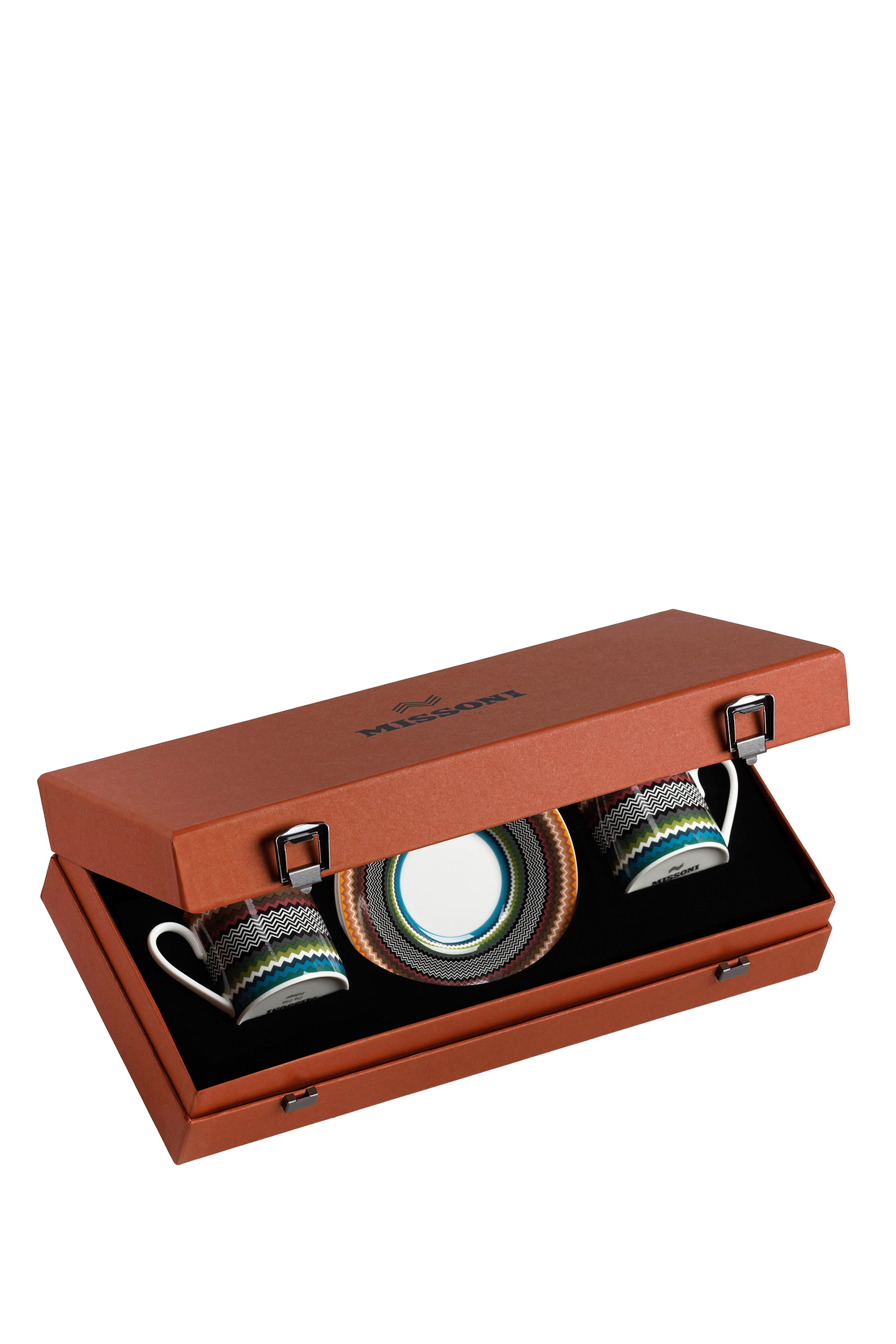 Zig Zag Foliage Luxury Box Coffee Cup & Saucer Set