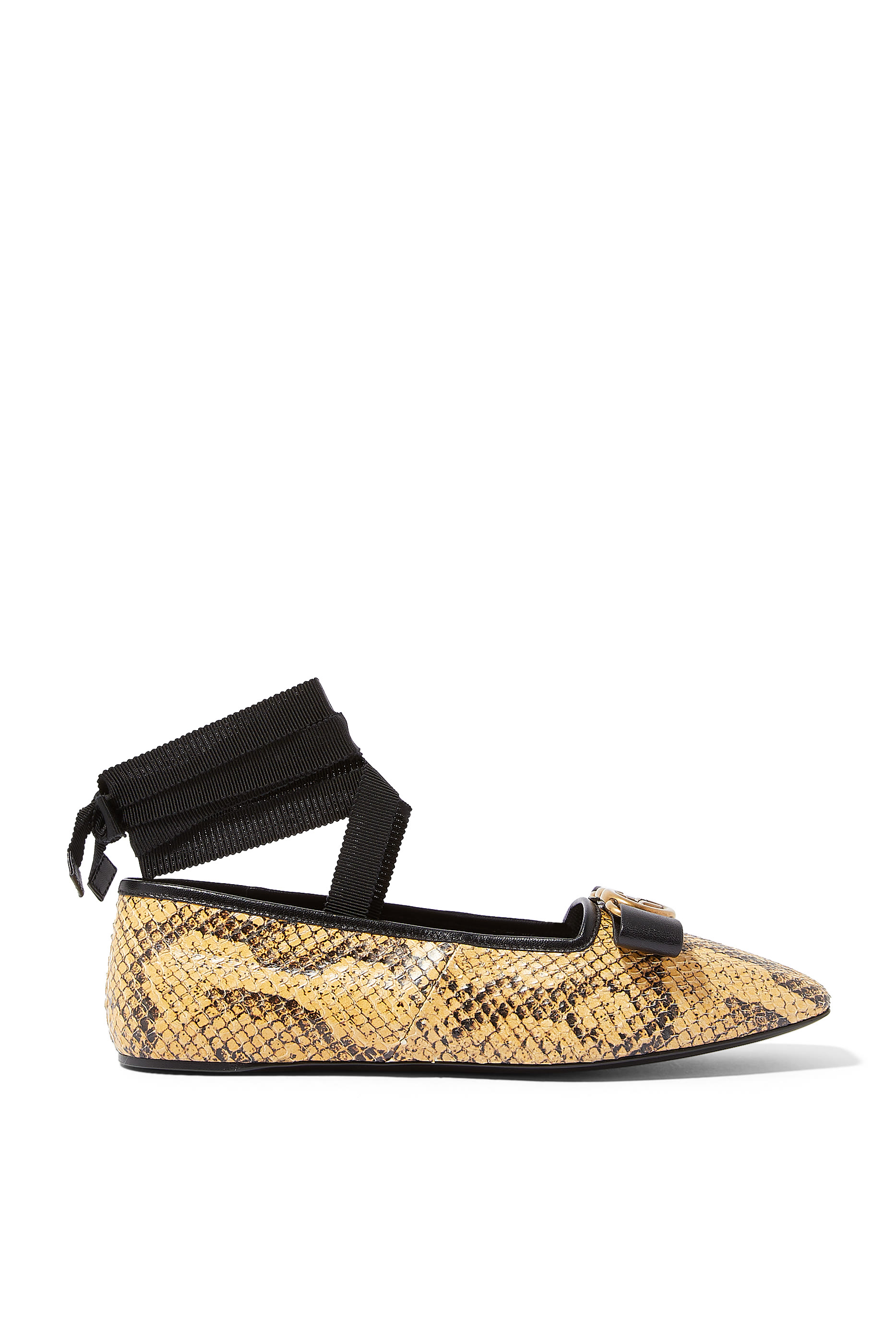 Double G Python Ballerina Flats
