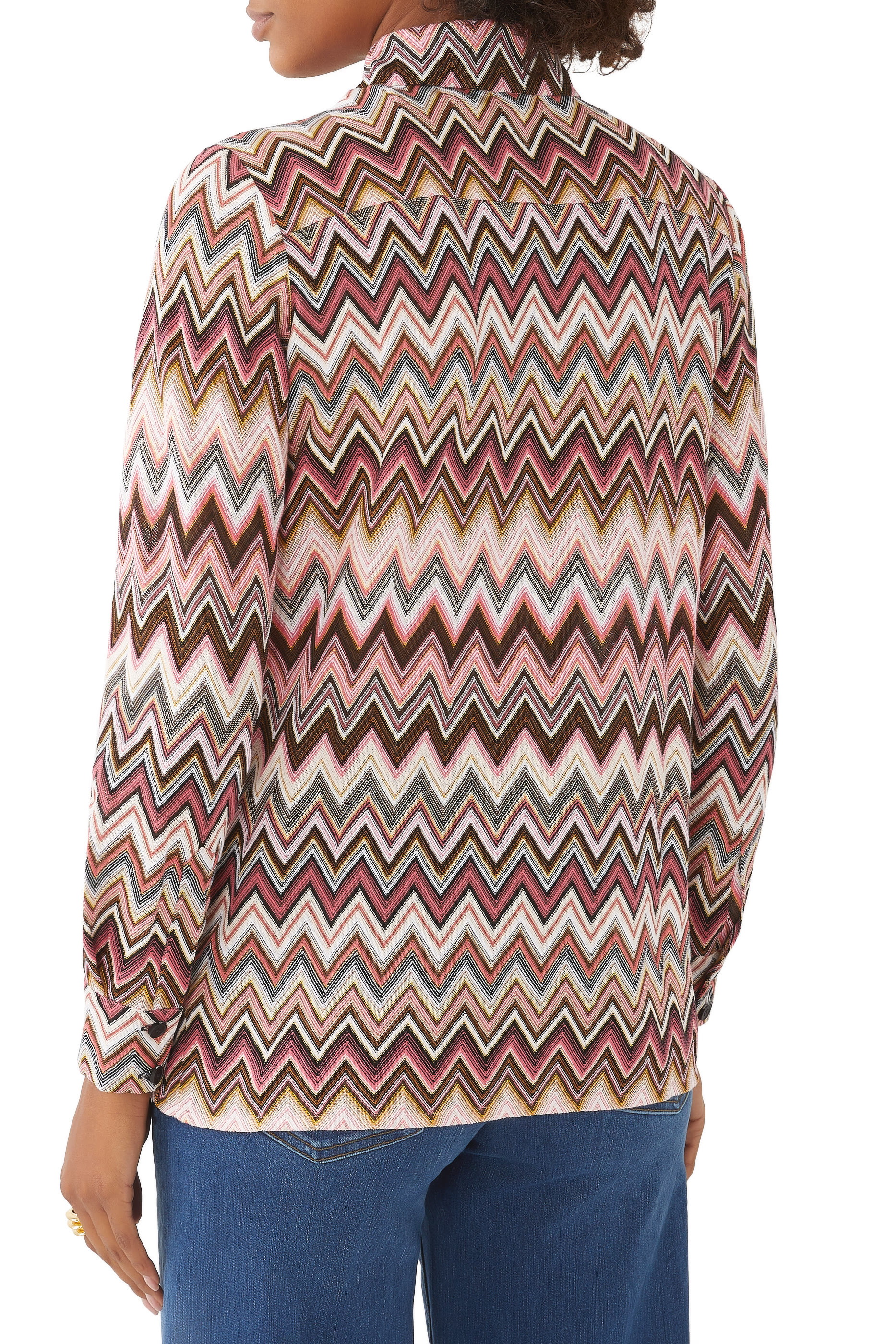 Zig Zag Raschel Long Sleeve Shirt