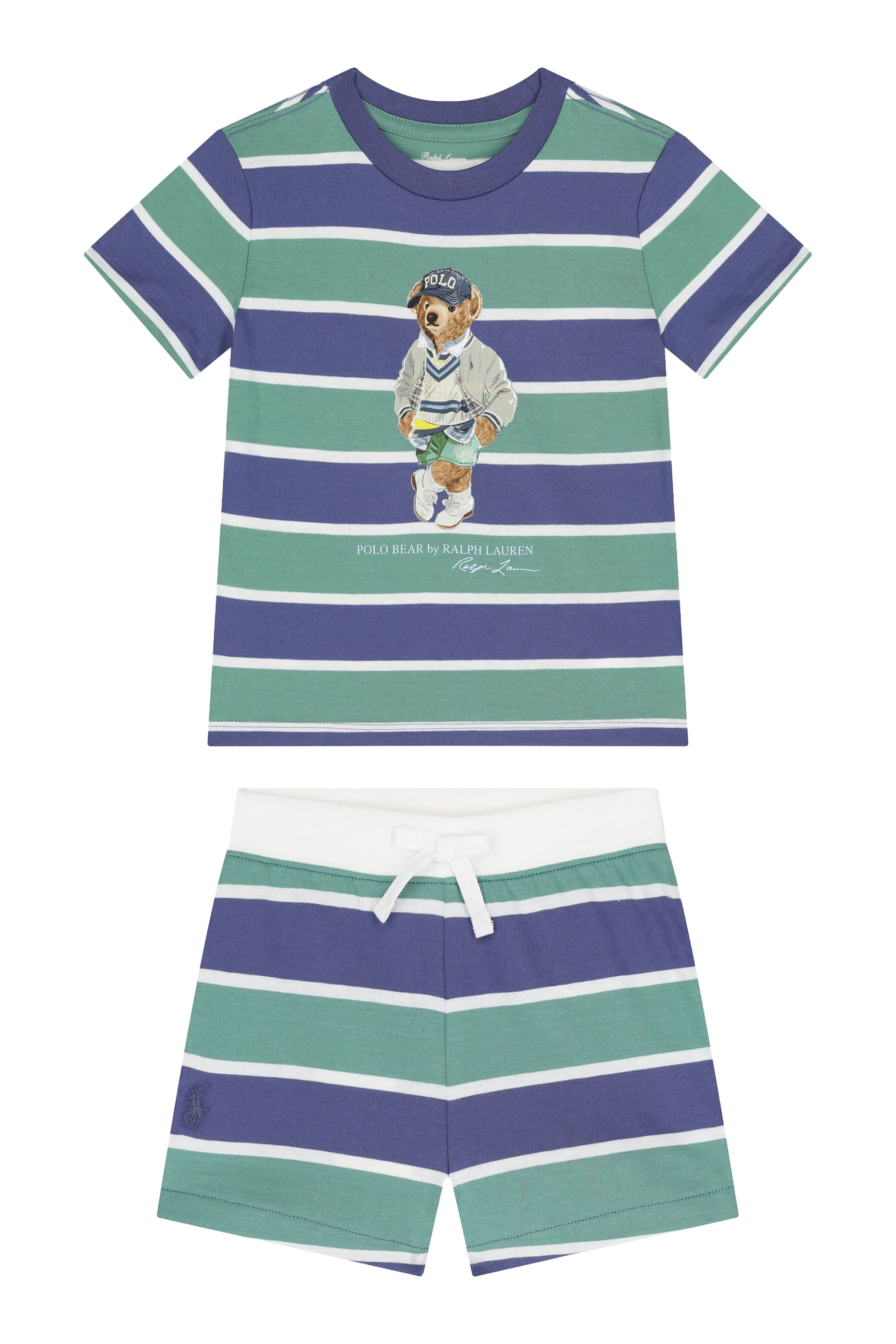 Kids Polo Bear Cotton T-Shirt & Shorts Set 