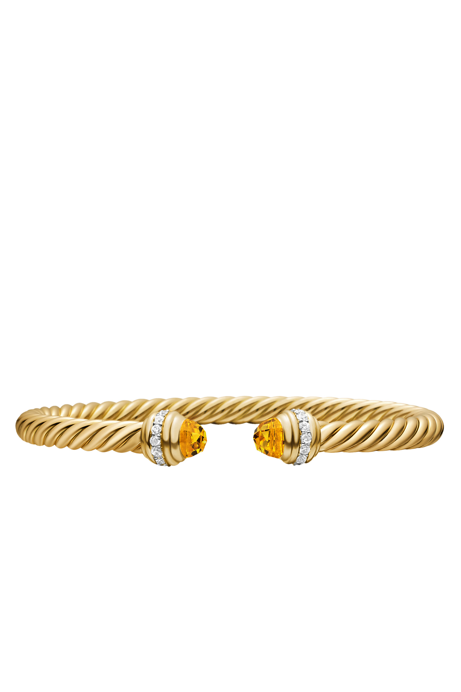Classic Cablespira&reg; Bracelet, 18K Yellow Gold with Citrine & Diamonds