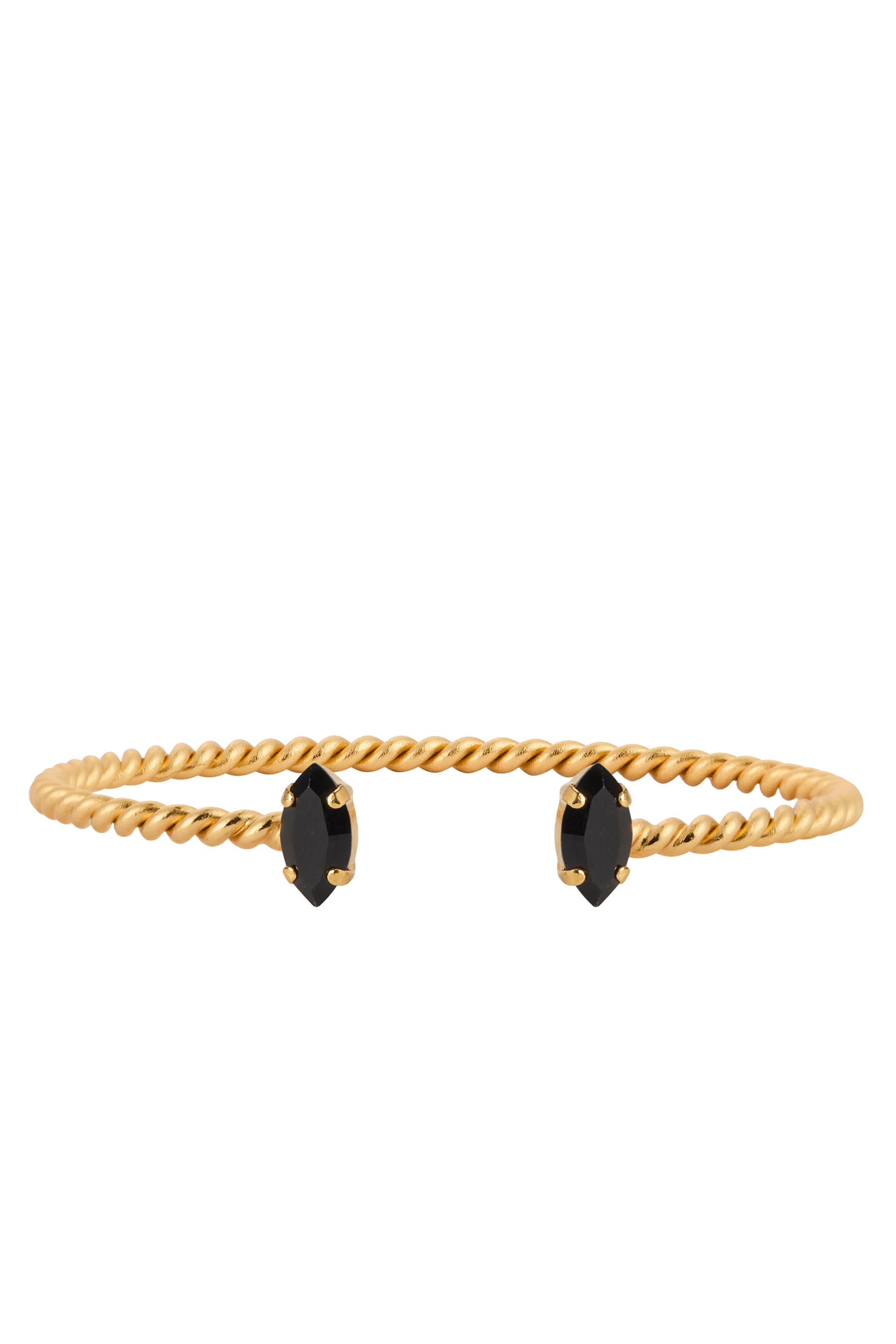 Petite Navette Bracelet, 18K Gold-Plated Brass & Crystals