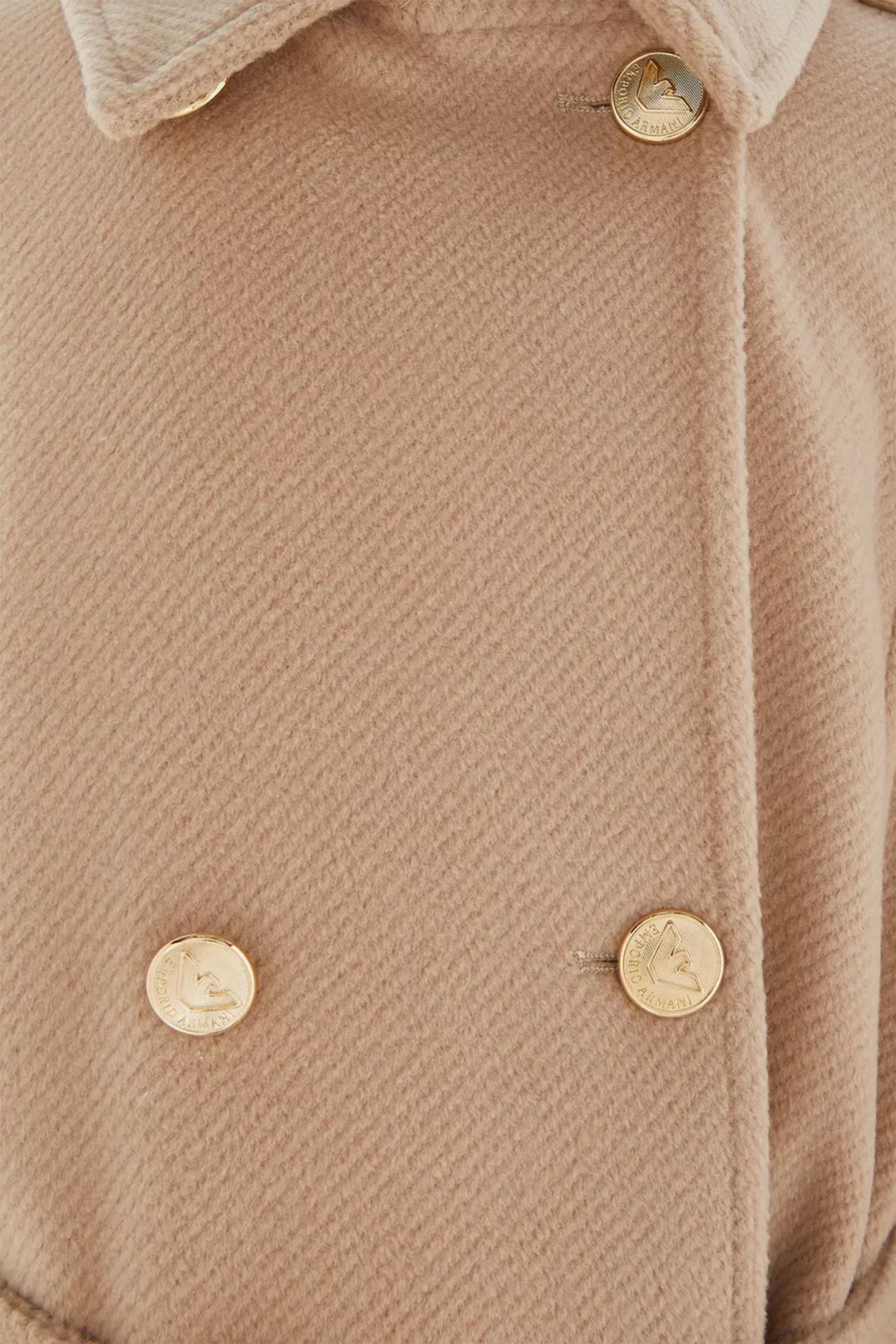 Kids Double-Breasted Diagonal Cloth Coat with Belt and Lapels 