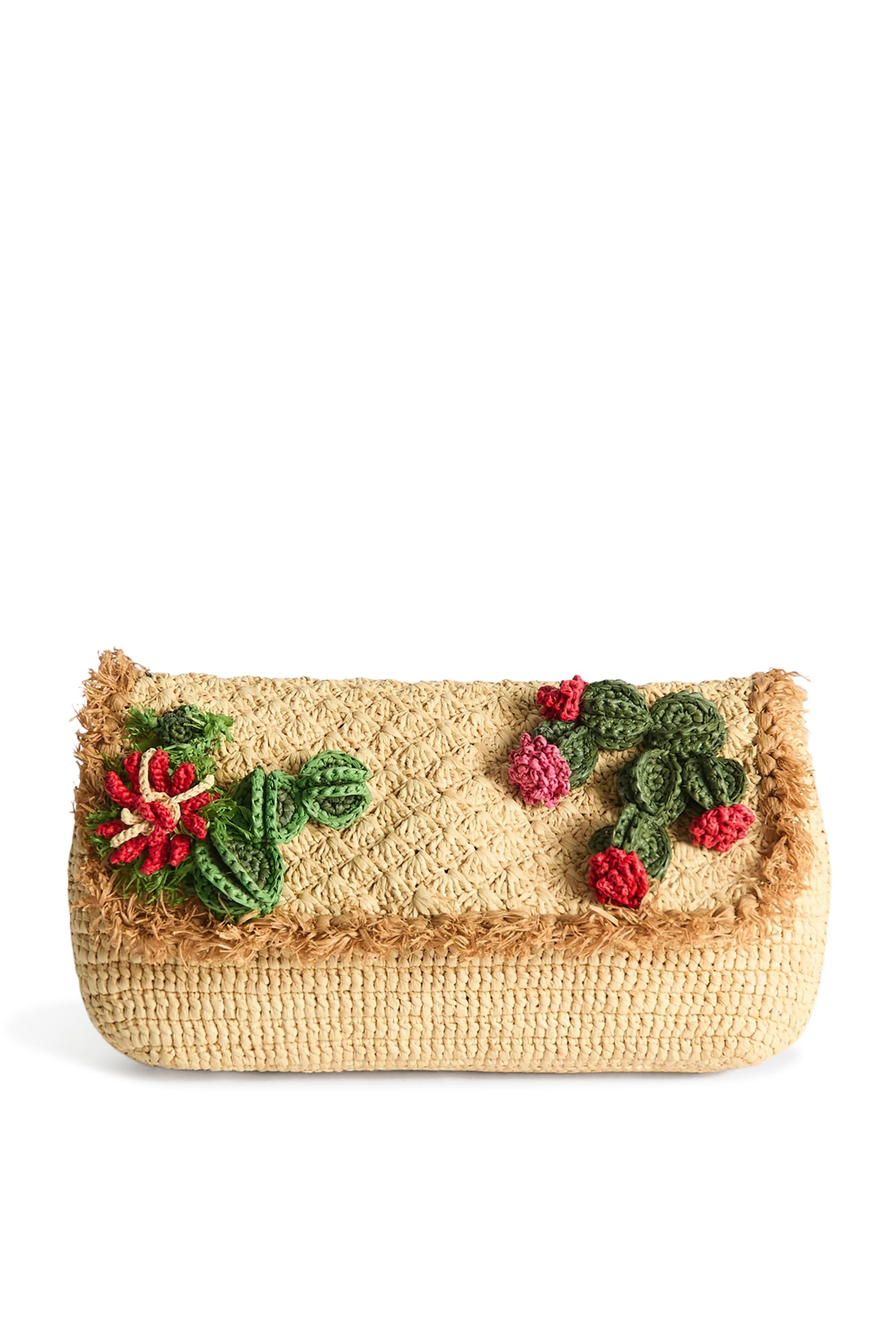 Raffia Cactus Clutch Bag