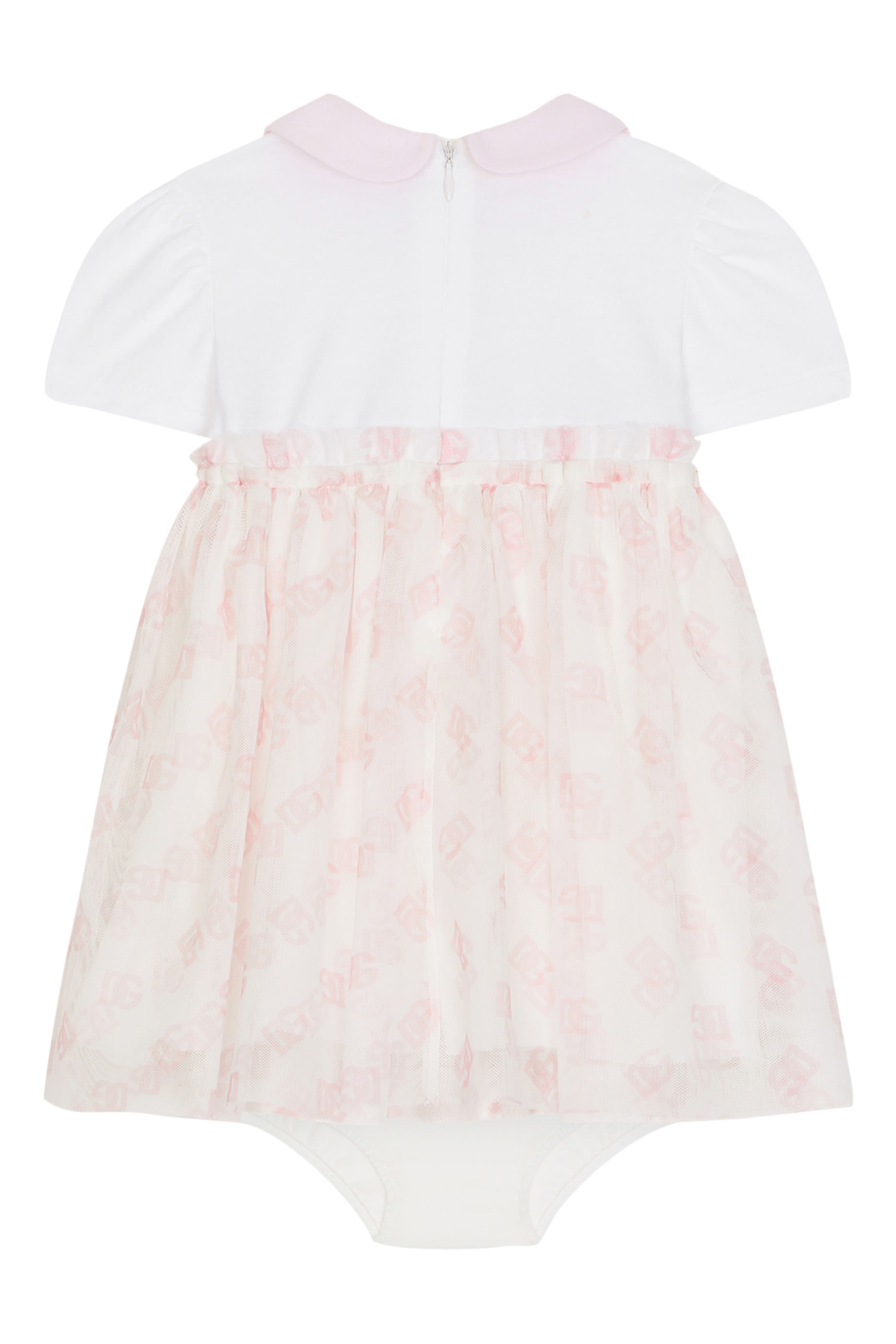 Kids DG Logo-Print Tulle and Jersey Dress