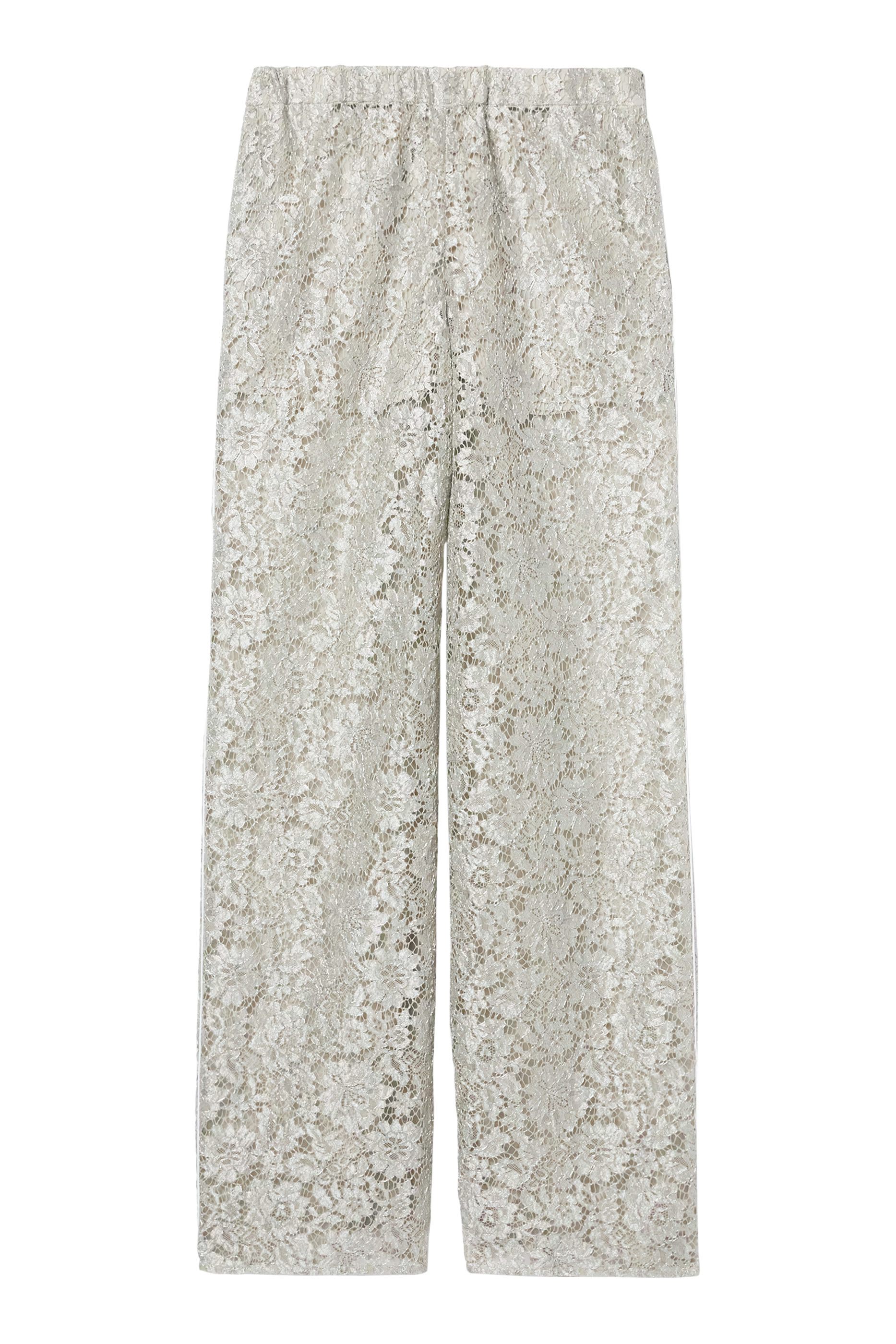 Floral Lace Lam&eacute; Pants