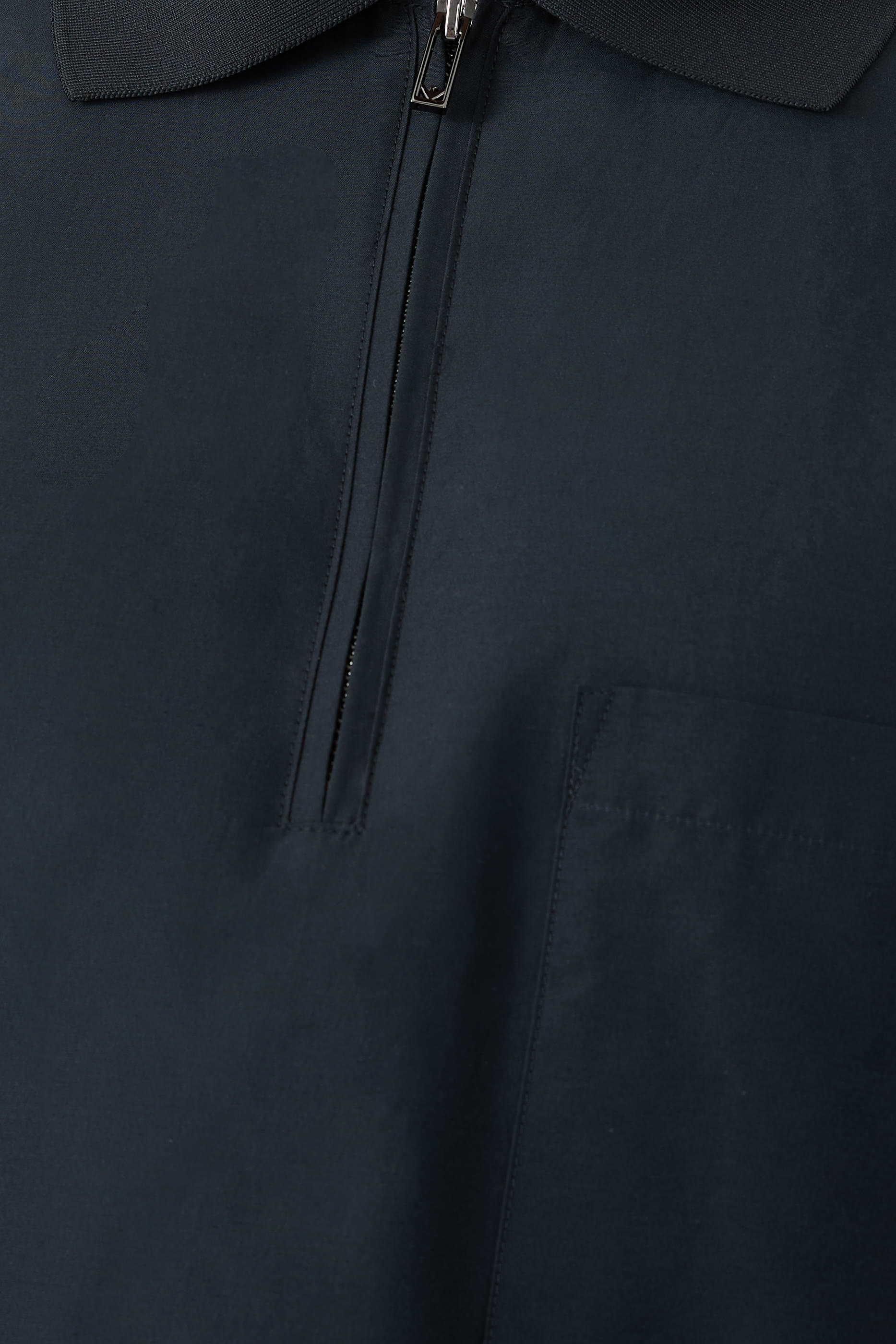 Zip Polo Silk & Cotton Shirt