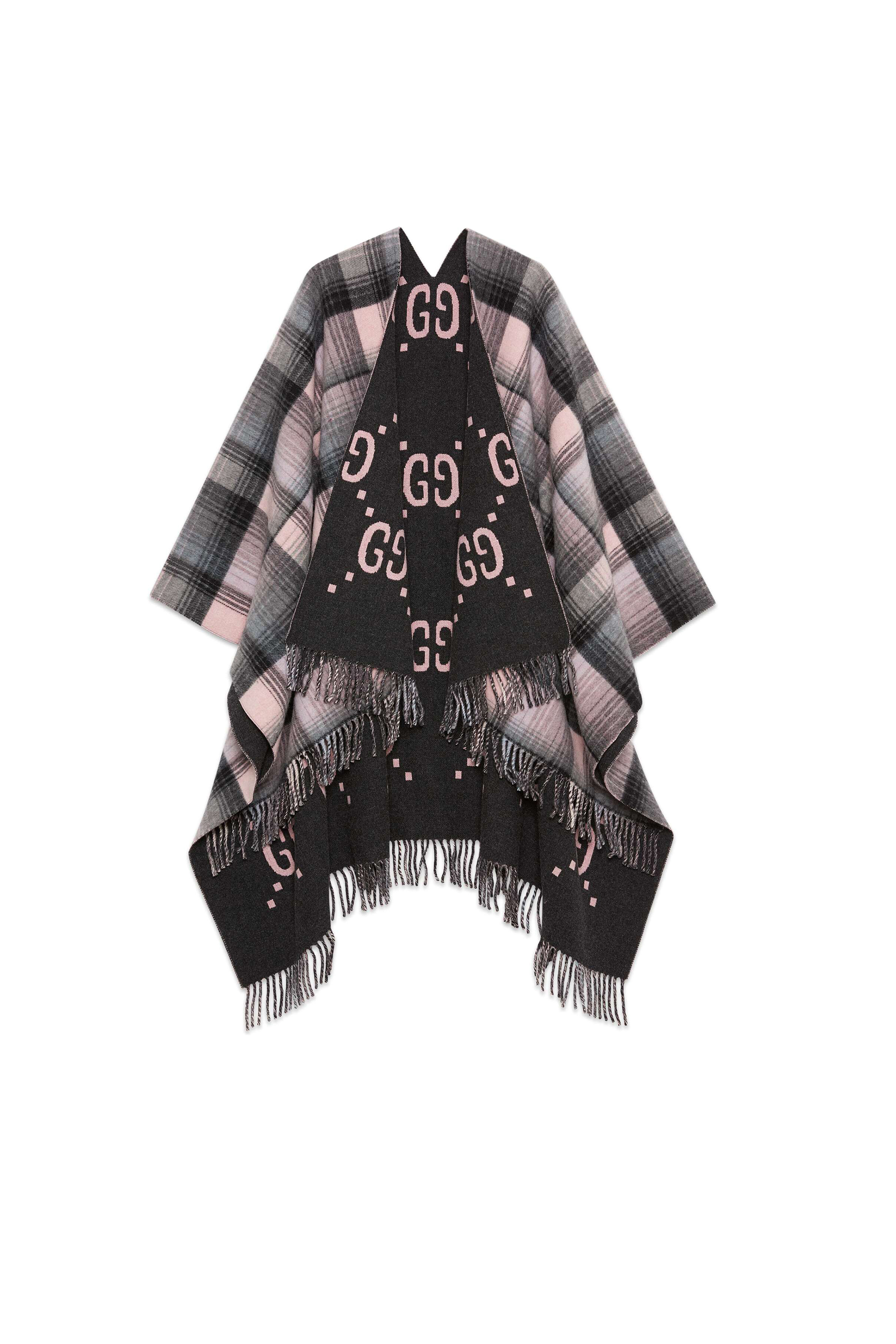 Reversible GG Wool Poncho