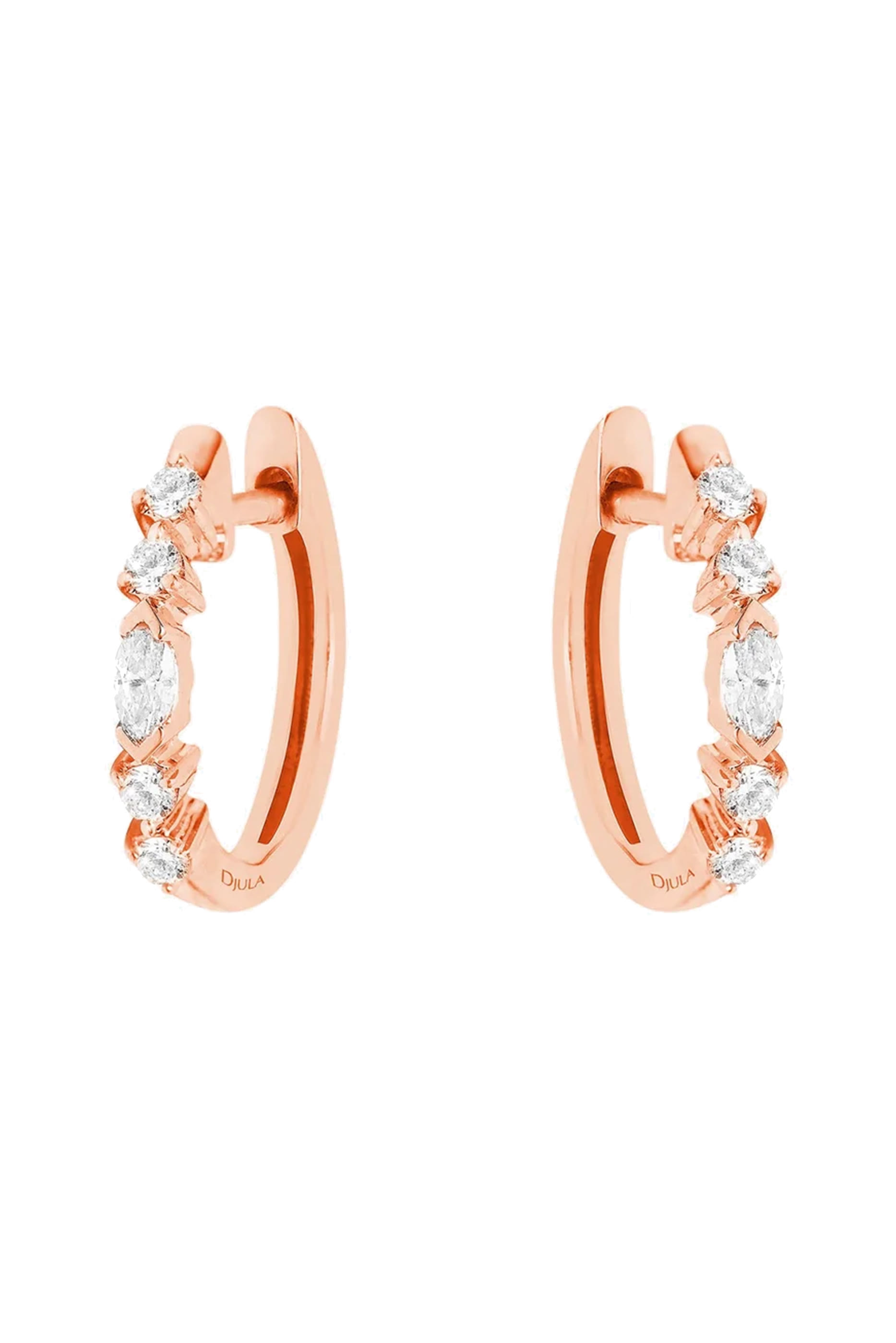 Fairytale Hoop Earrings, 18K Rose Gold & Diamonds