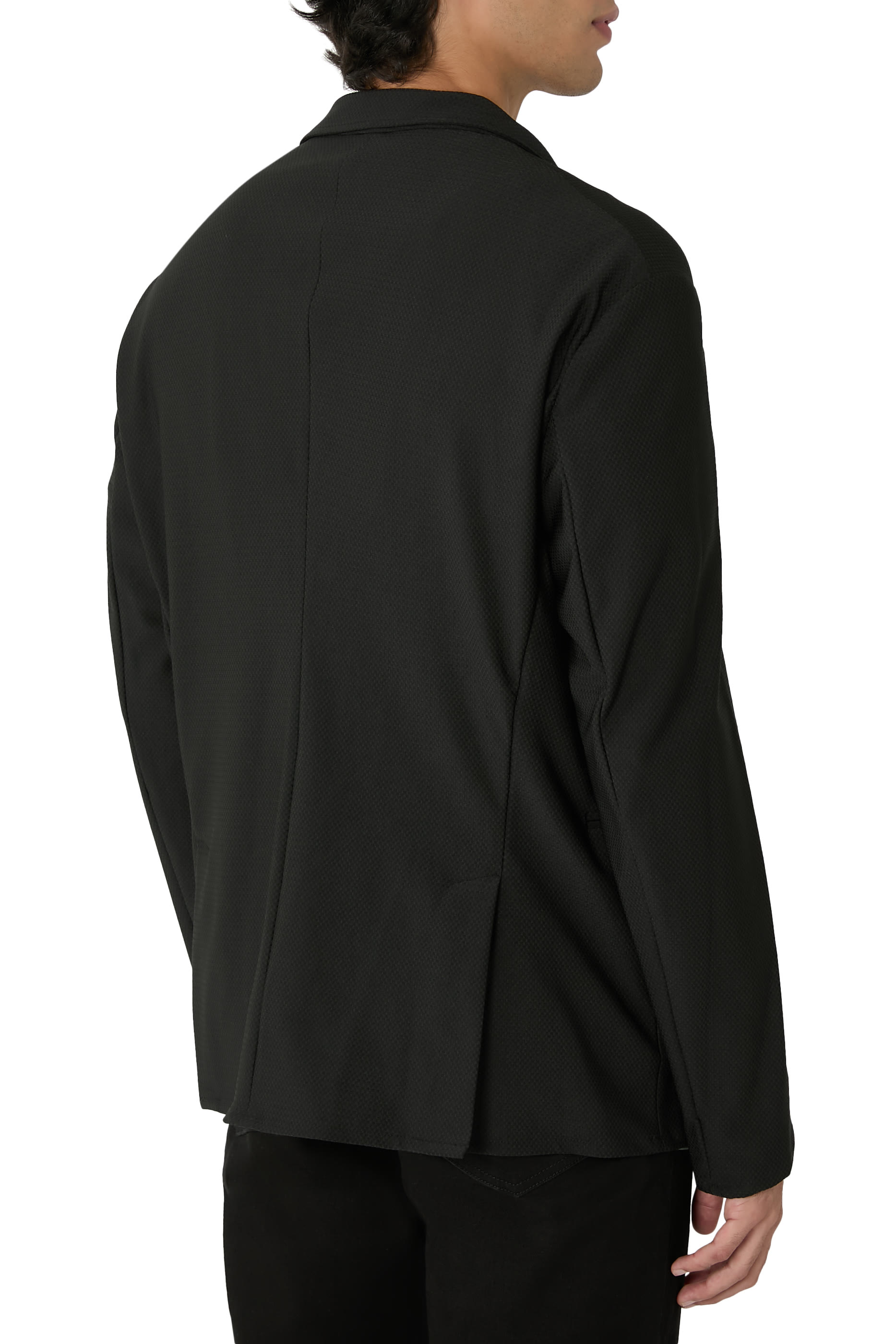 3D Micro-Textured Effect Single-Breasted Jacket